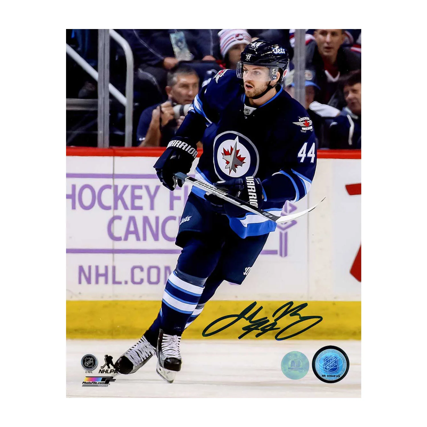 Josh Morrissey Autographed Winnipeg Jets Game Action 8x10 Photo
