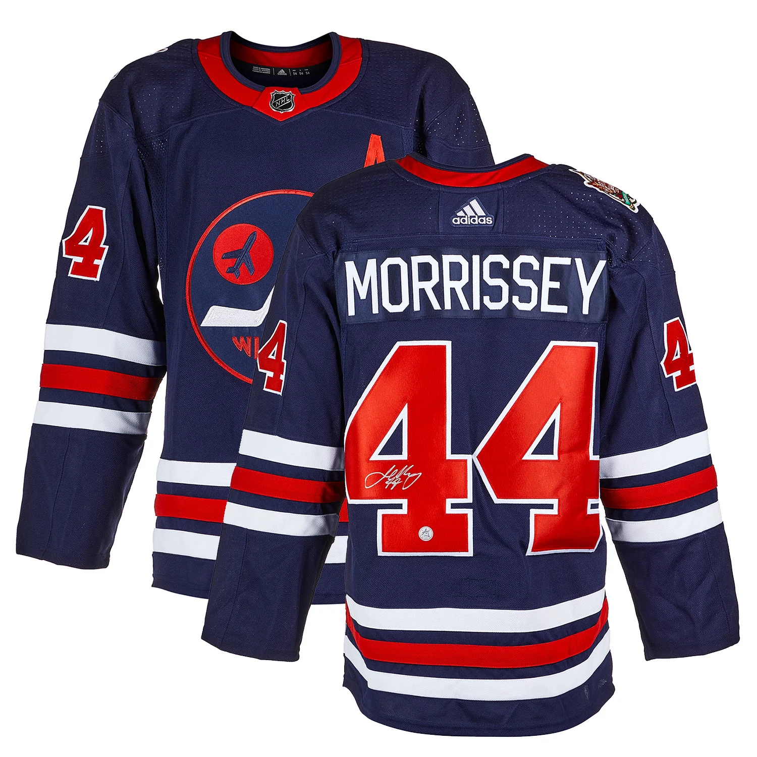 Josh Morrissey Signed Winnipeg Jets 2019 Heritage Classic adidas Jersey - Image 3