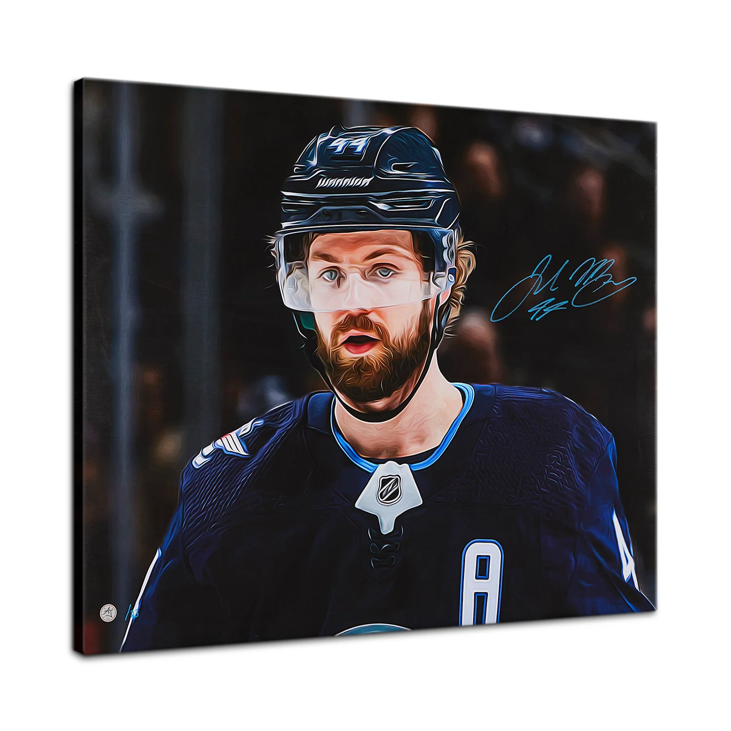 Josh Morrissey Signed Winnipeg Hockey Portrait 26x32 Art Canvas /23