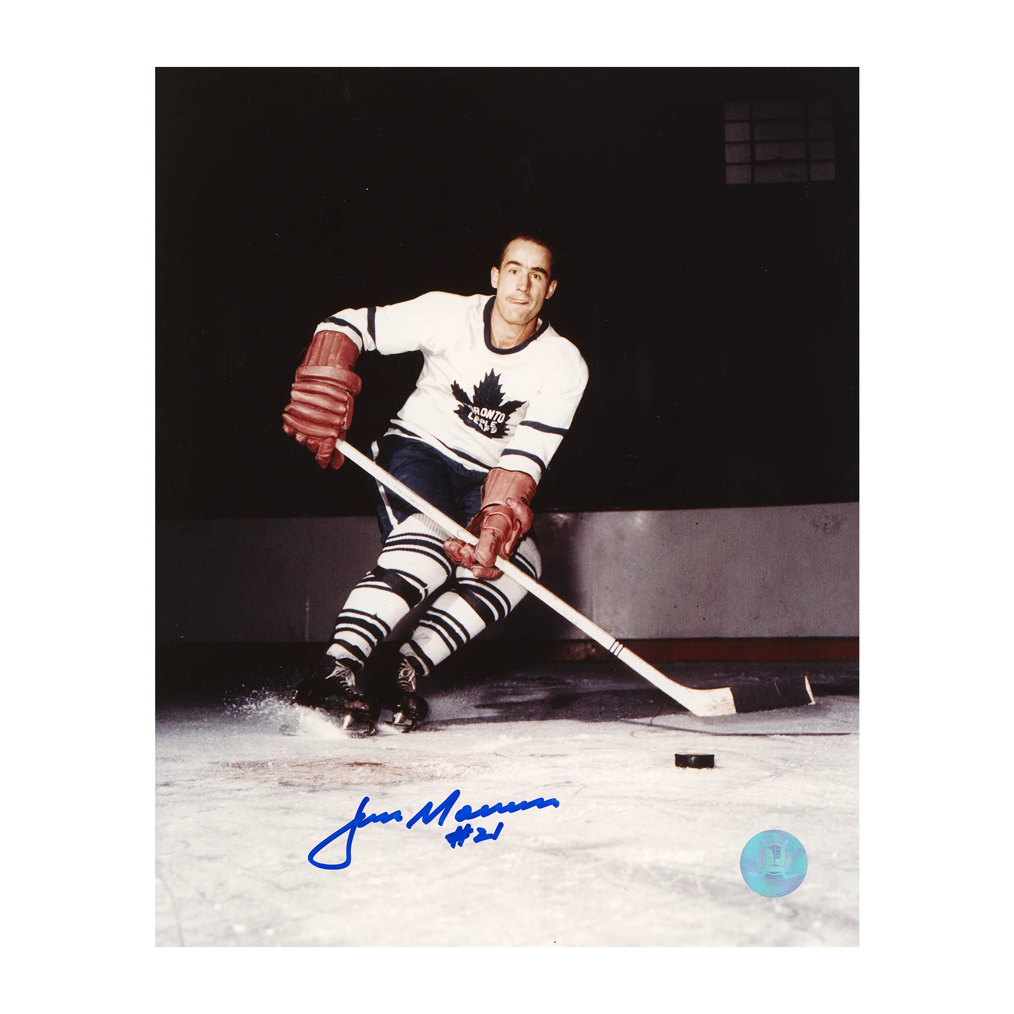 Jim Morrison Signed Toronto Maple Leafs Stickhandling 8x10 Photo