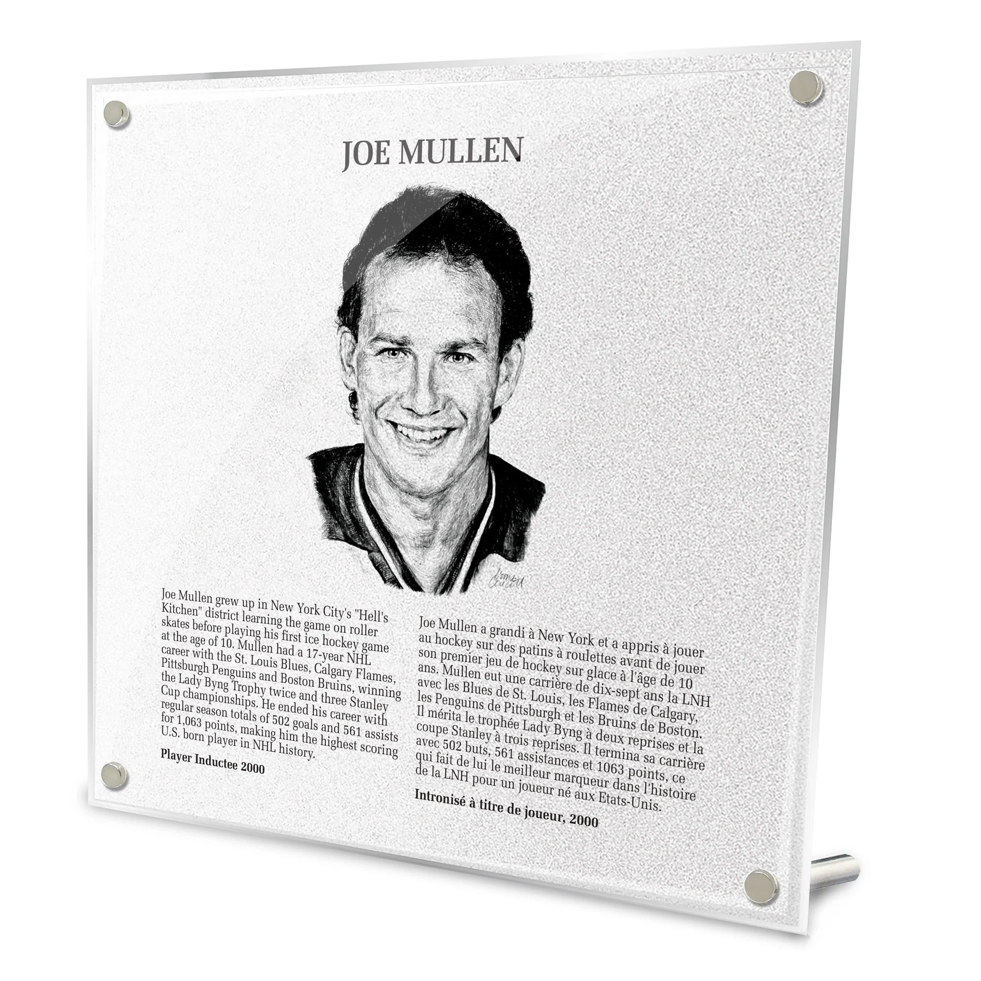 Joe Mullen Replica Hockey Hall of Fame Plaque