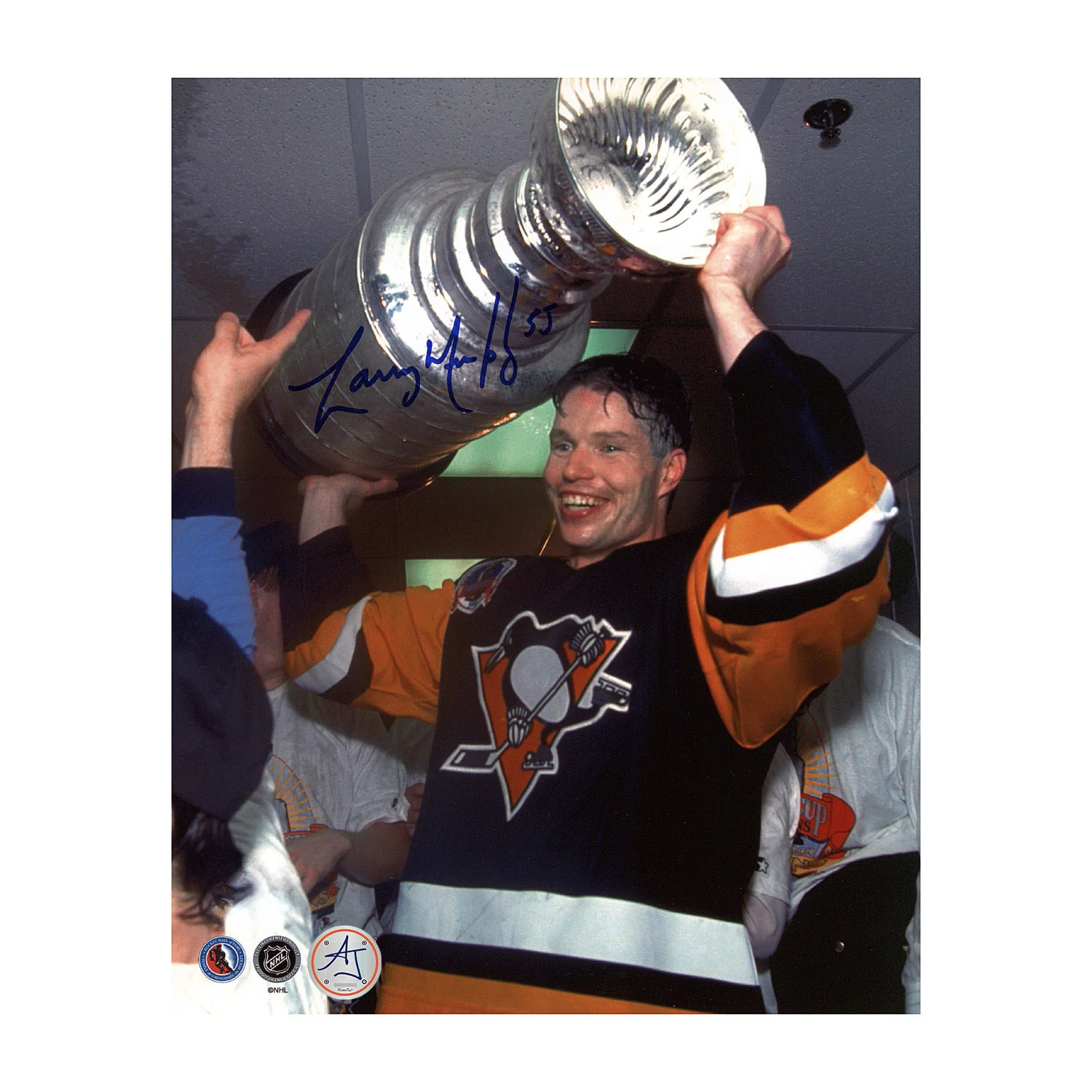 Larry Murphy Autographed Pittsburgh Penguins Stanley Cup 8x10 Photo