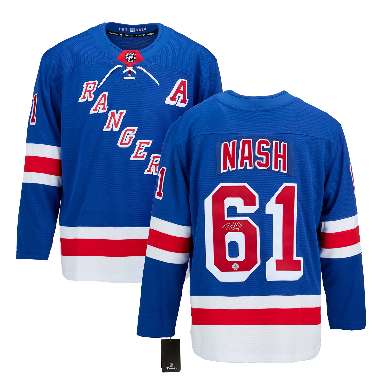 Rick Nash Autographed New York Rangers Fanatics Breakaway Jersey - Image 3