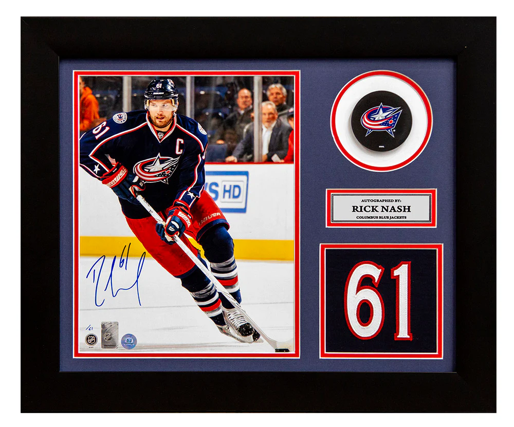 Rick Nash Signed Columbus Blue Jackets Game Day Number 20x24 Frame