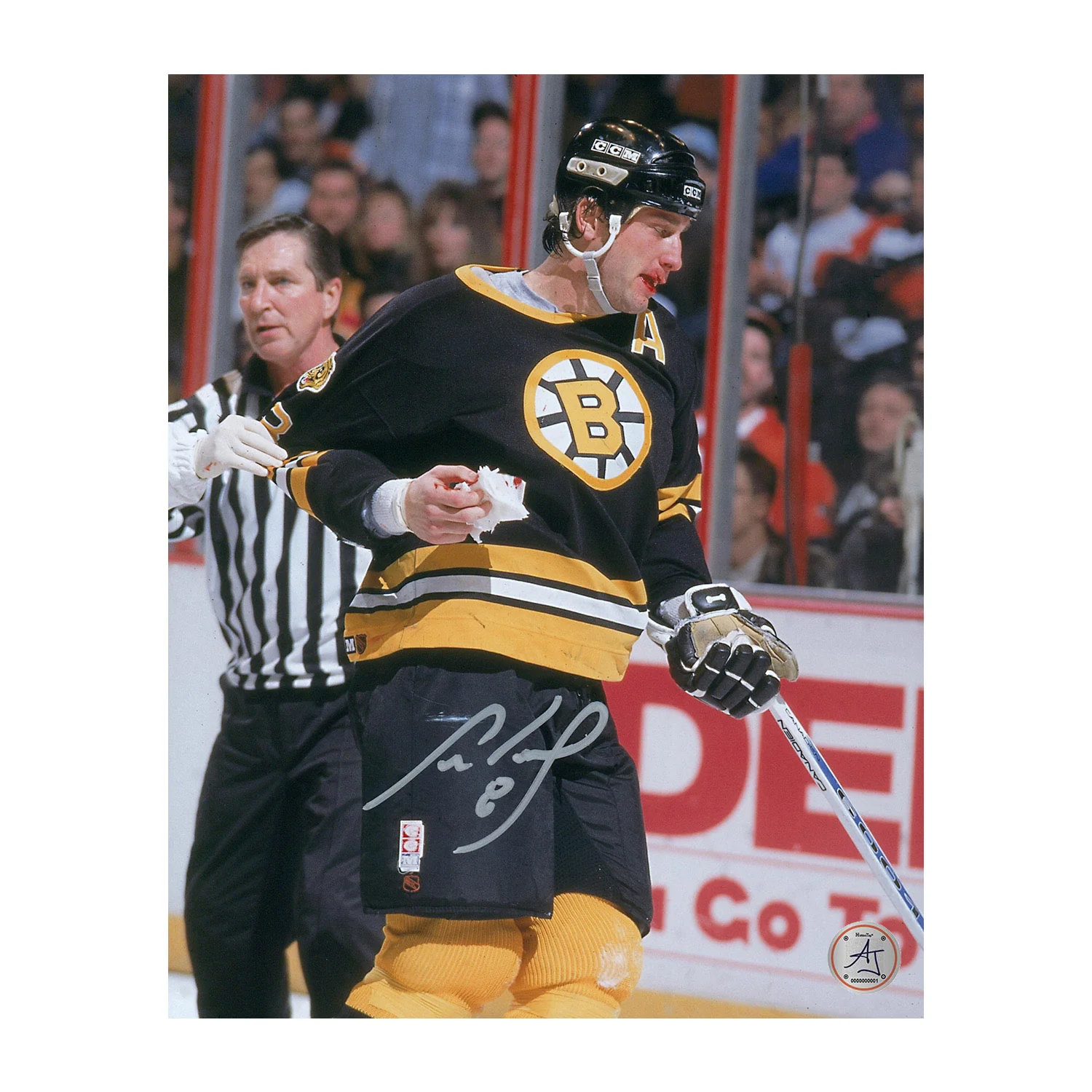 Cam Neely Autographed Boston Bruins Bloody Warrior 8x10 Photo