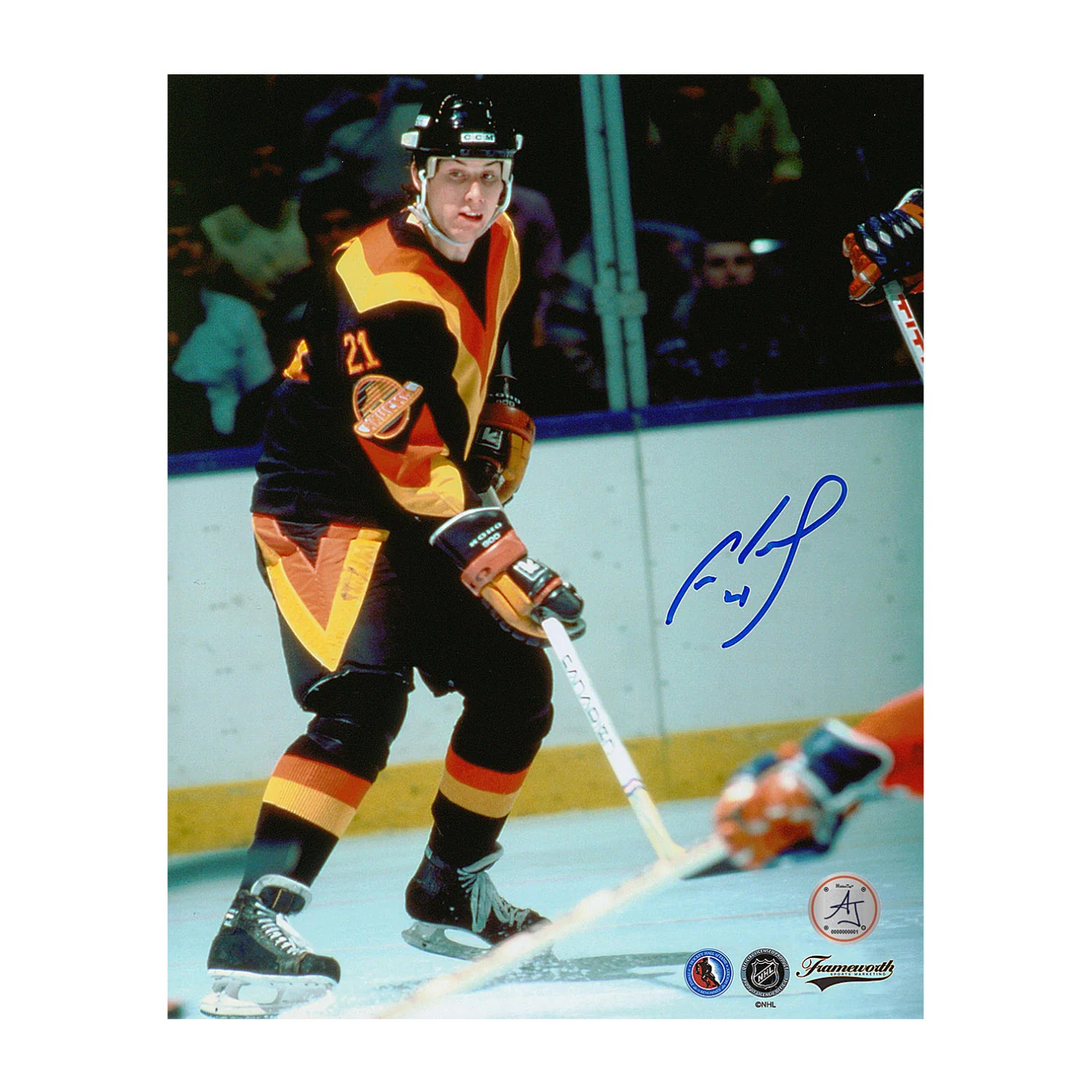 Cam Neely Vancouver Canucks Autographed Rookie 8x10 Photo