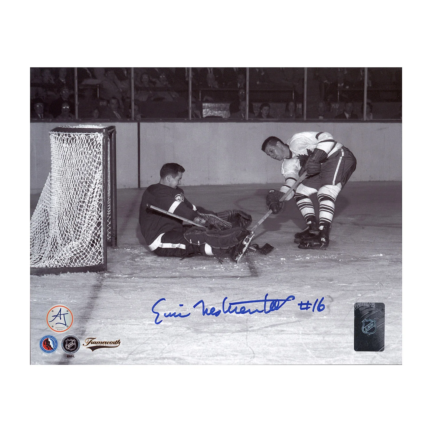 Eric Nesterenko Autographed Toronto Maple Leafs Black and White 8x10 Photo