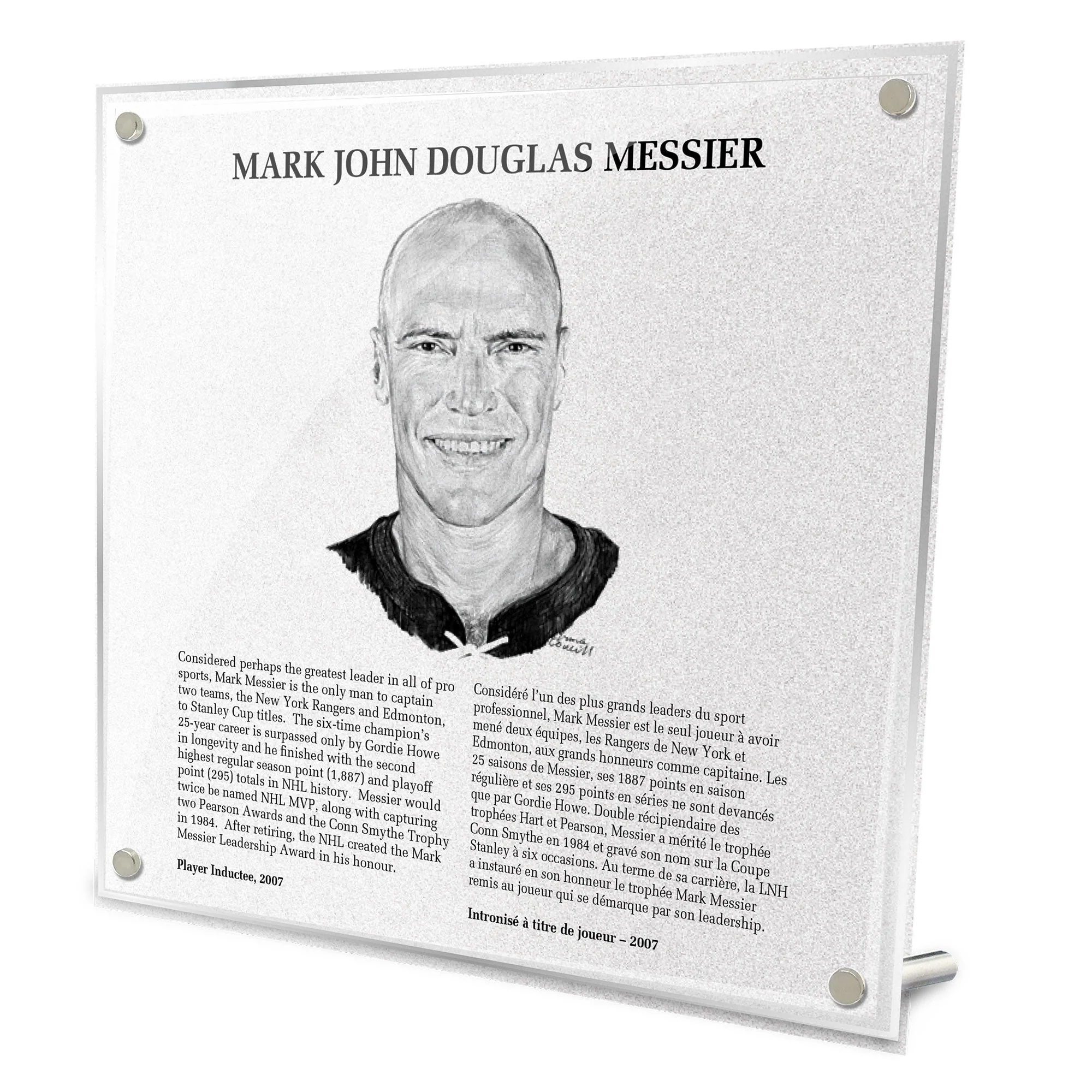Mark Messier Replica Hockey Hall of Fame Plaque