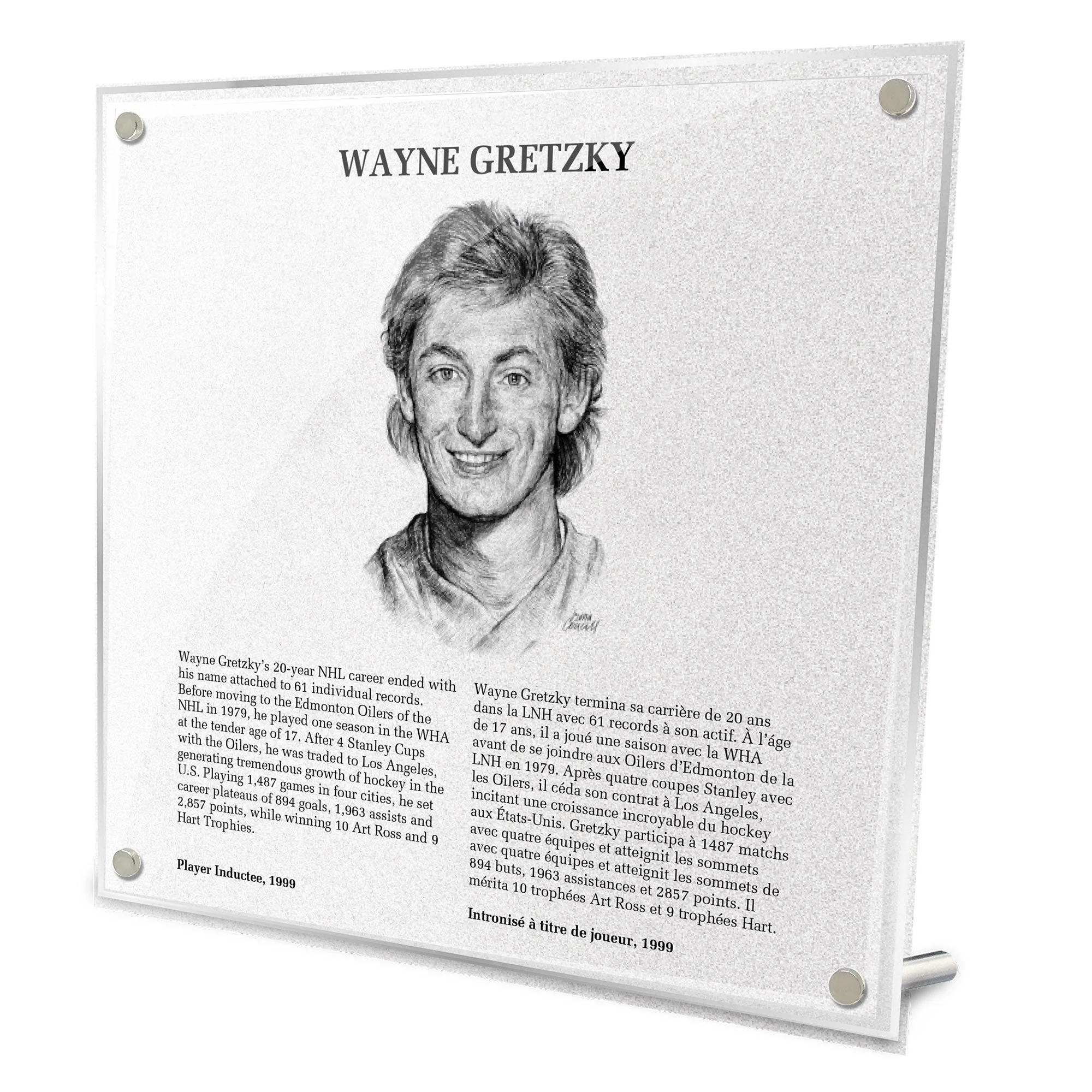 Wayne Gretzky Replica Hockey Hall of Fame Plaque
