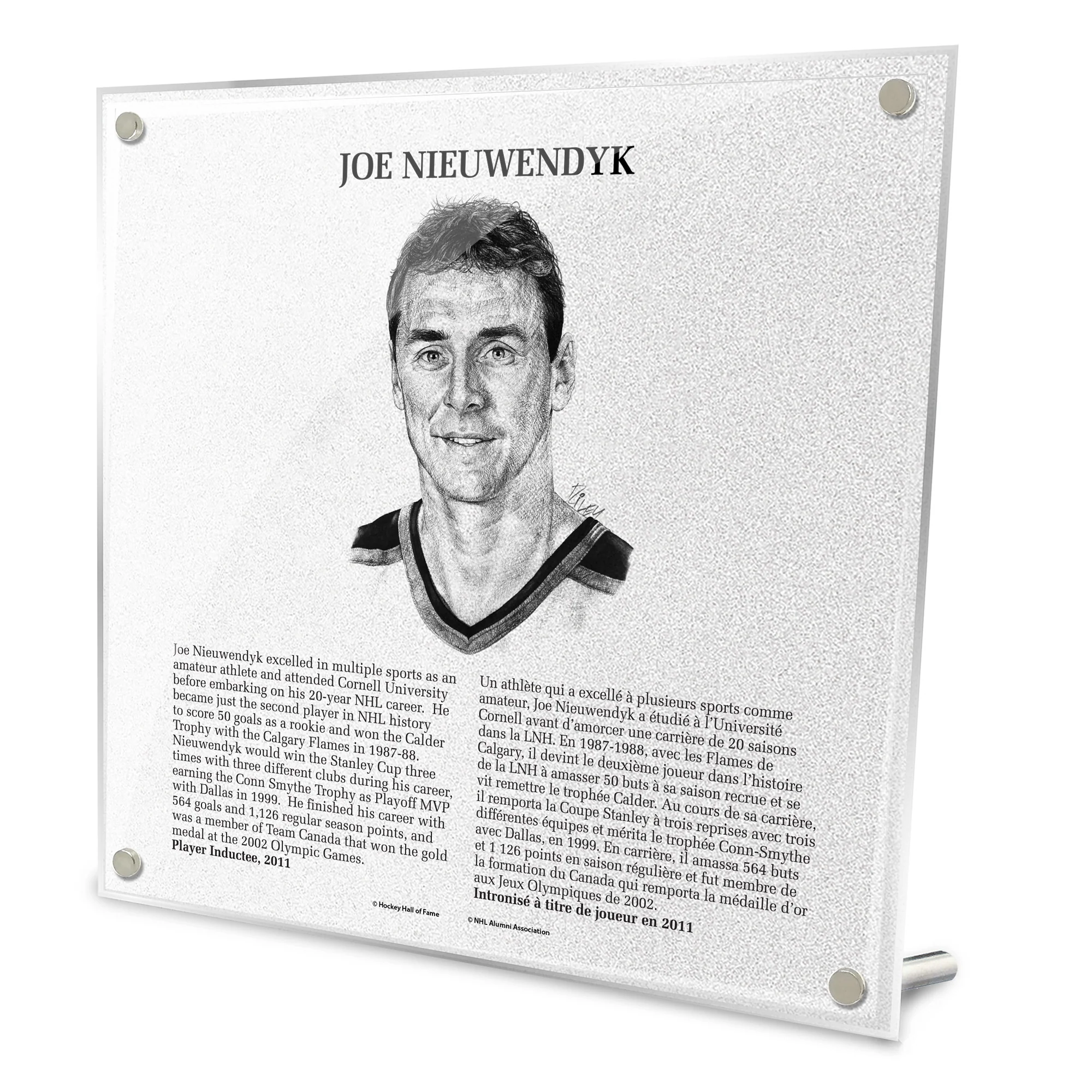 Joe Nieuwendyk Replica Hockey Hall of Fame Plaque