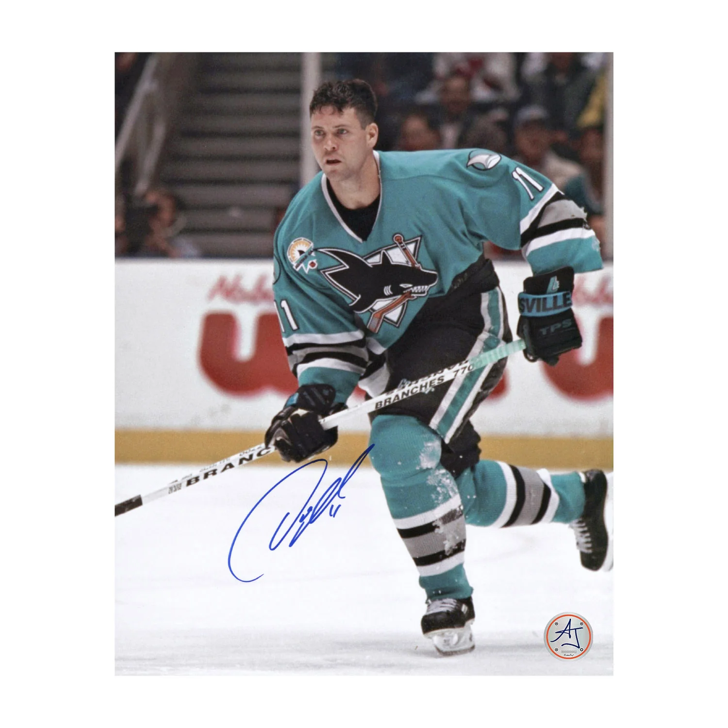 Owen Nolan Autographed San Jose Sharks Hockey 8x10 Photo