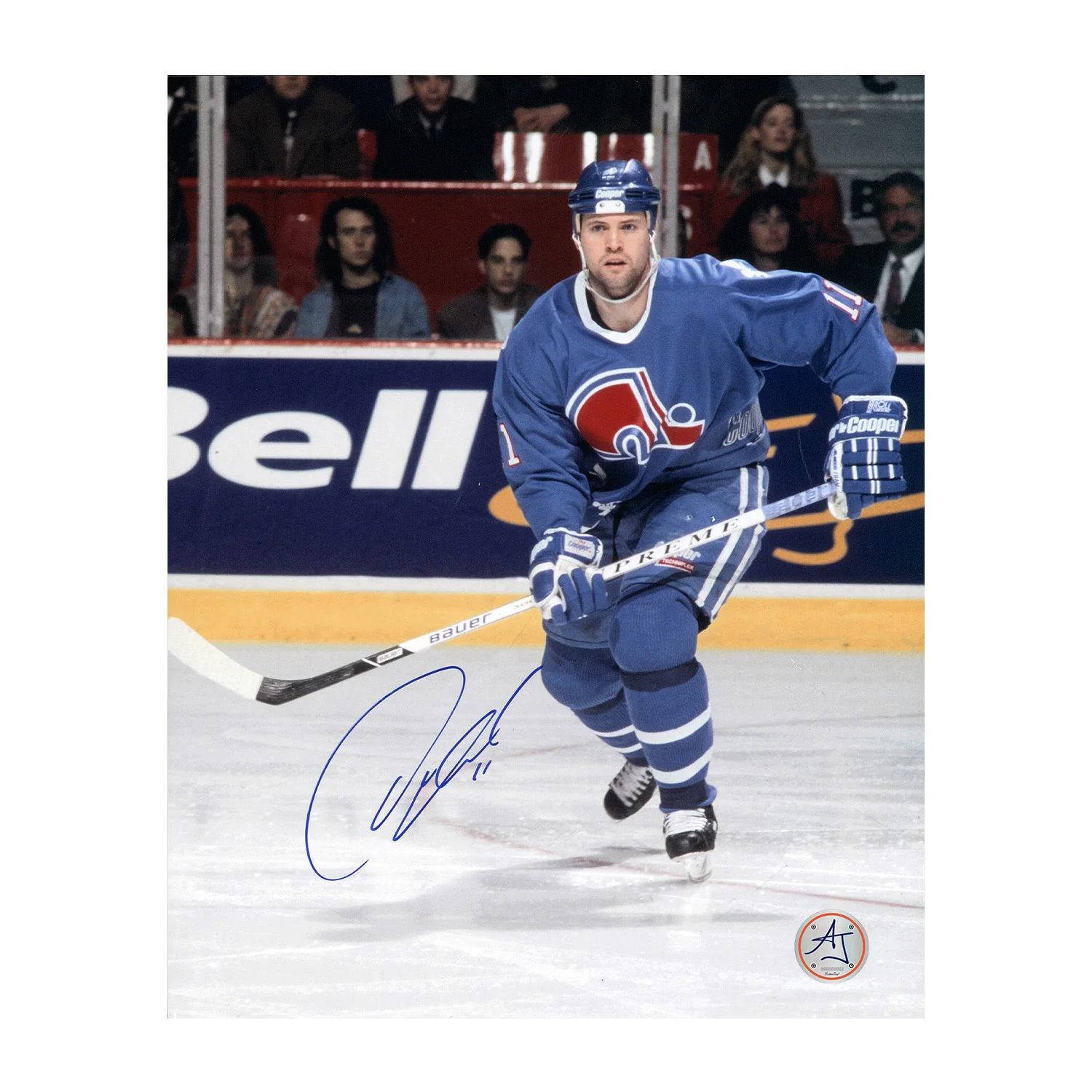 Owen Nolan Autographed Quebec Nordiques Rookie 8x10 Photo