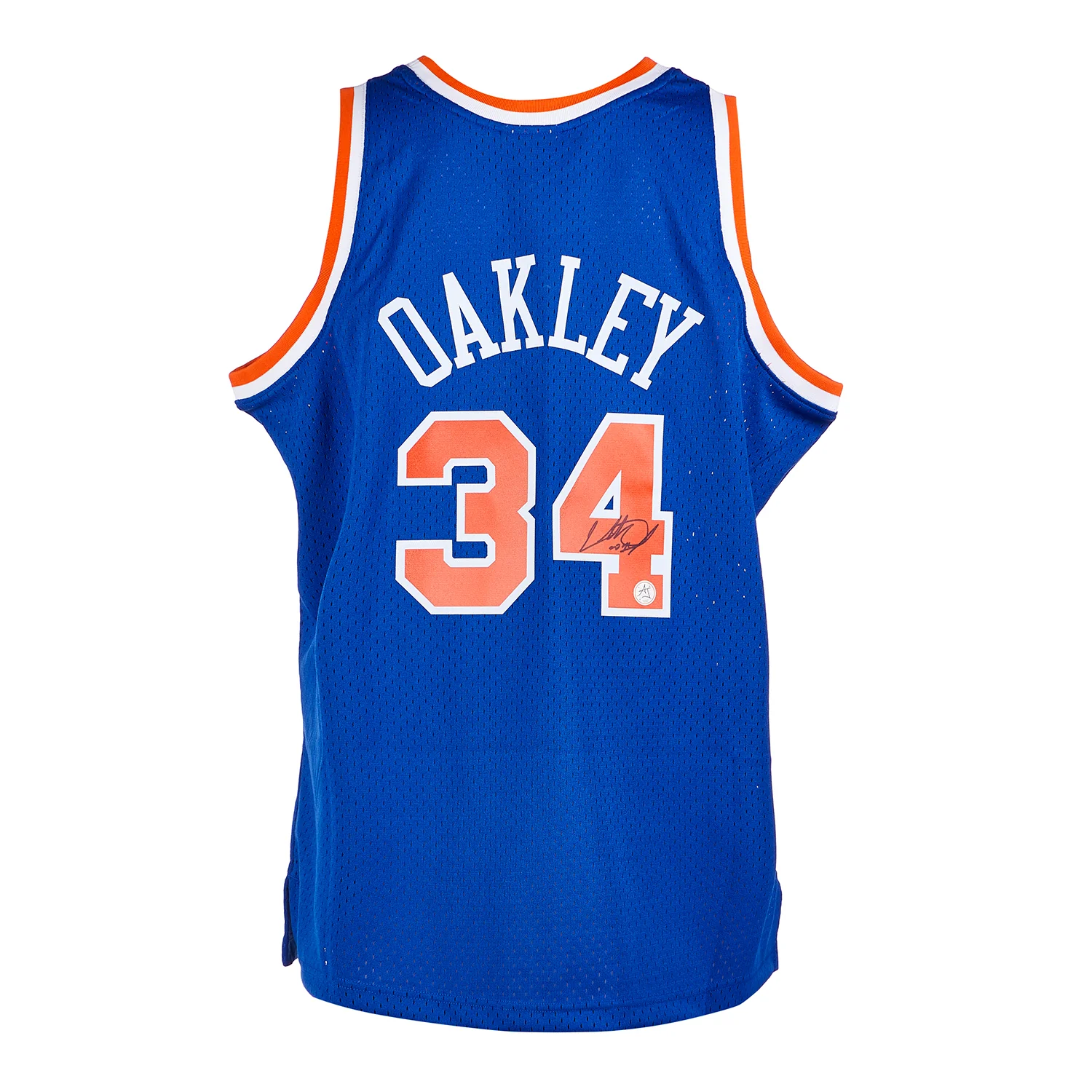 Charles Oakley Signed New York Knicks Mitchell & Ness Throwback Jersey