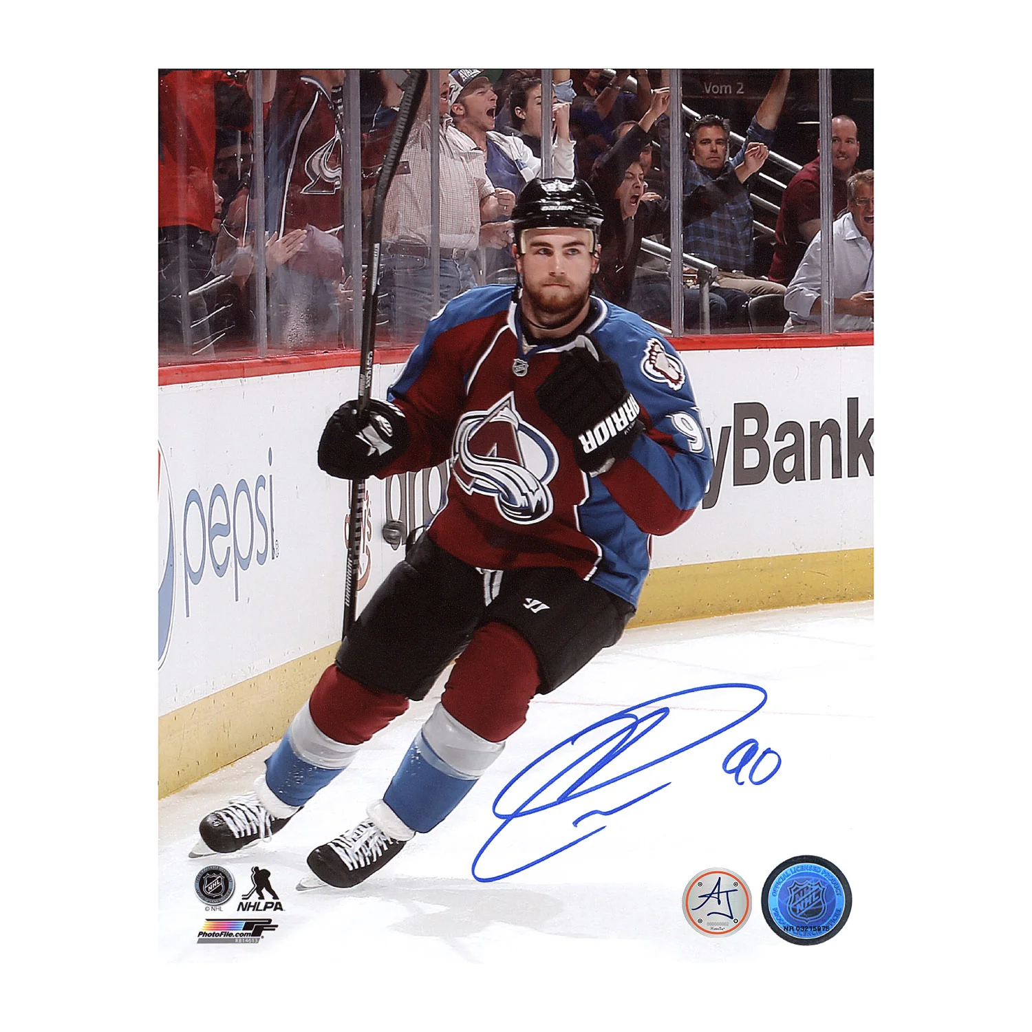 Ryan O'Reilly Autographed Colorado Avalanche Goal Celebration 8x10 Photo