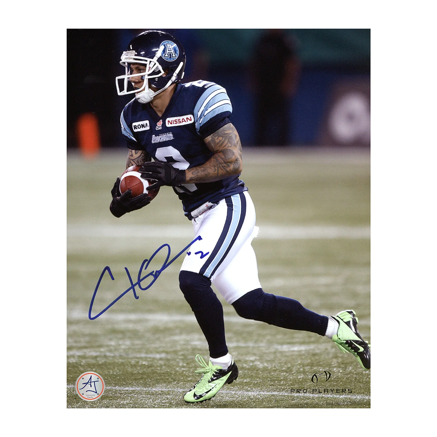 Chad Owens Autographed Toronto Argonauts Football 8x10 Photo