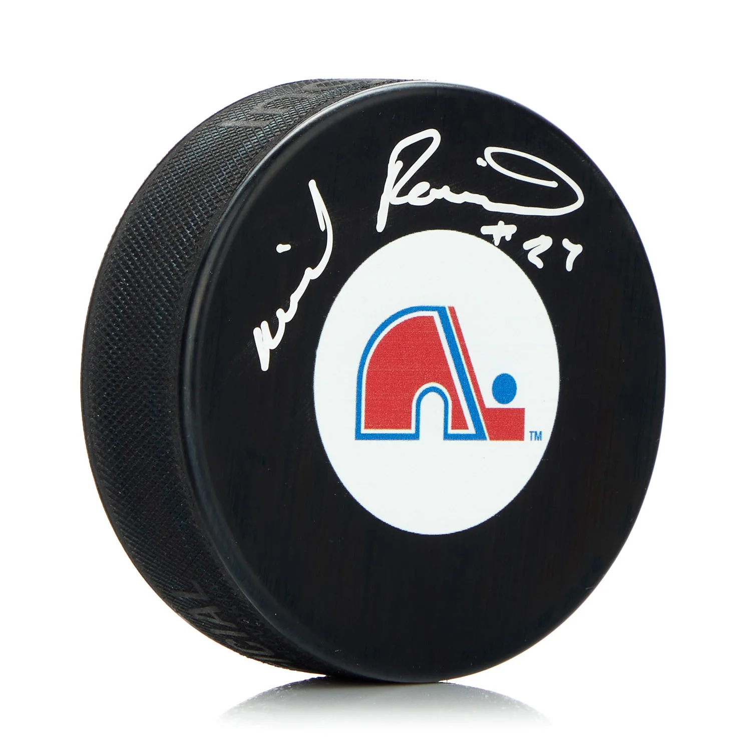 Wilf Paiement Autographed Quebec Nordiques Hockey Puck