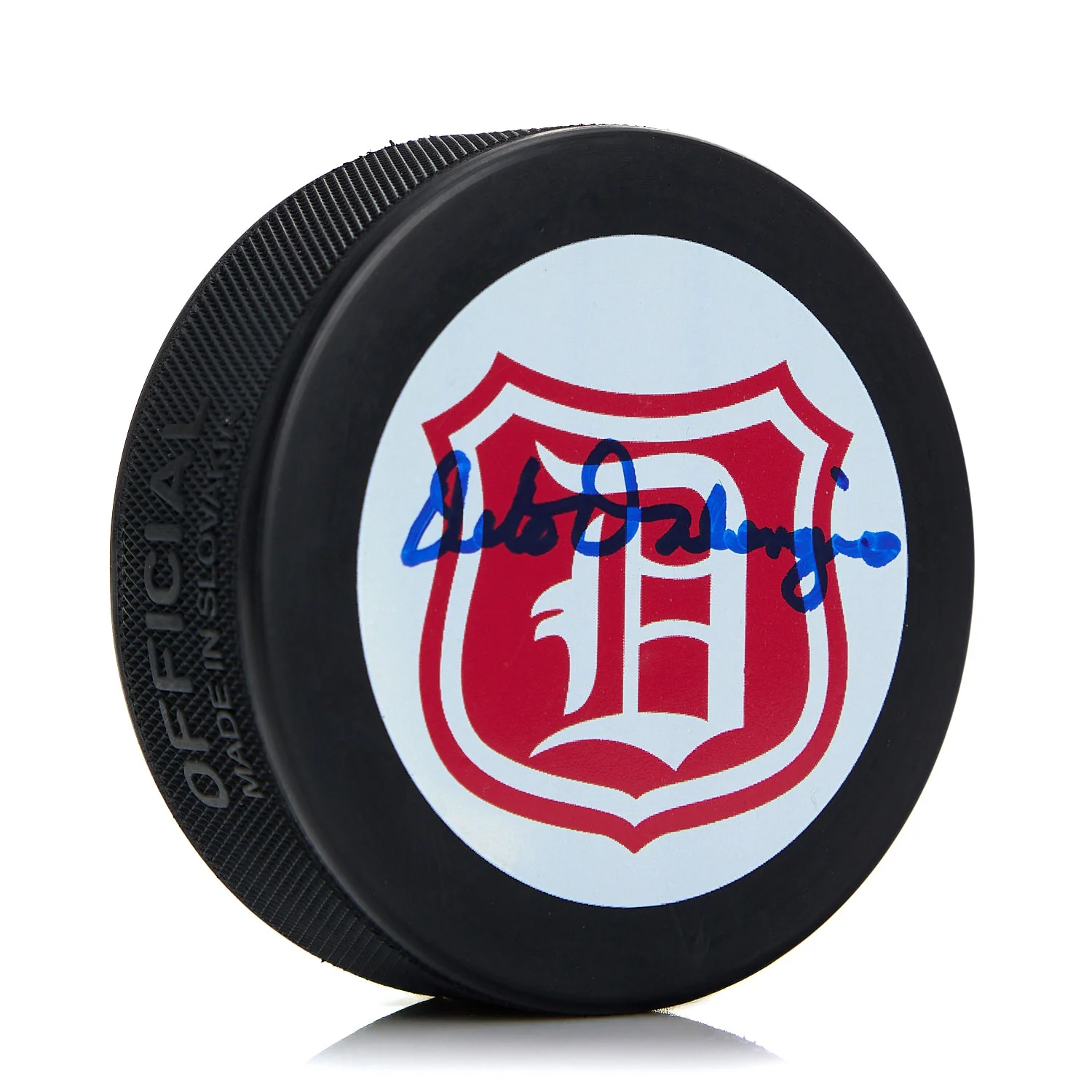 Pete Palangio Detroit Falcons (Red Wings) Autographed Hockey Puck