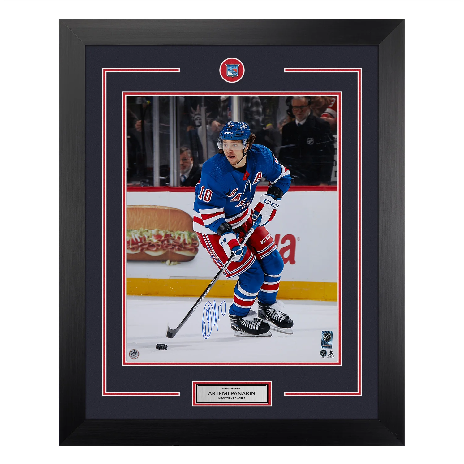 Artemi Panarin Autographed New York Rangers Playmaker 26x32 Frame