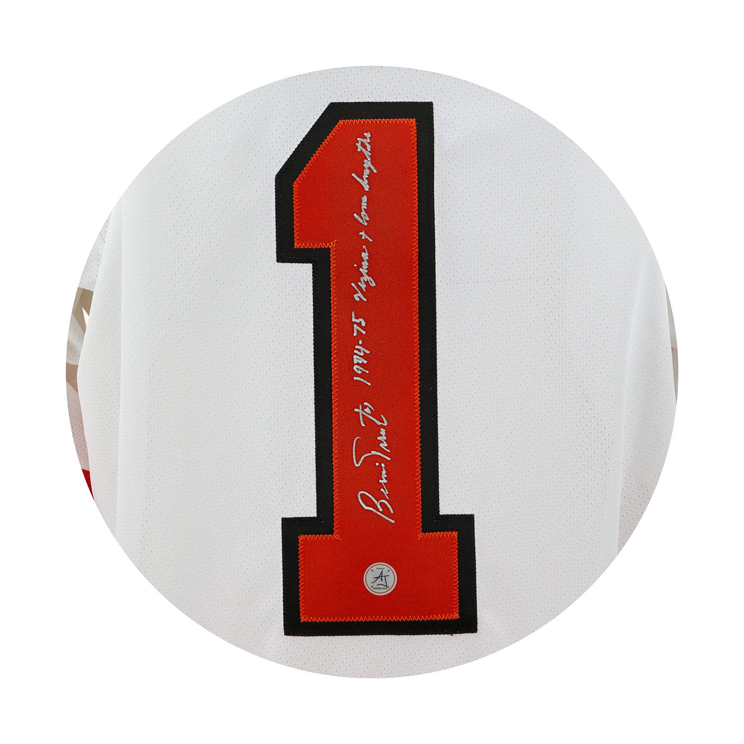 Bernie Parent Signed & Inscribed Philadelphia Flyers White Vintage CCM Jersey - Image 3