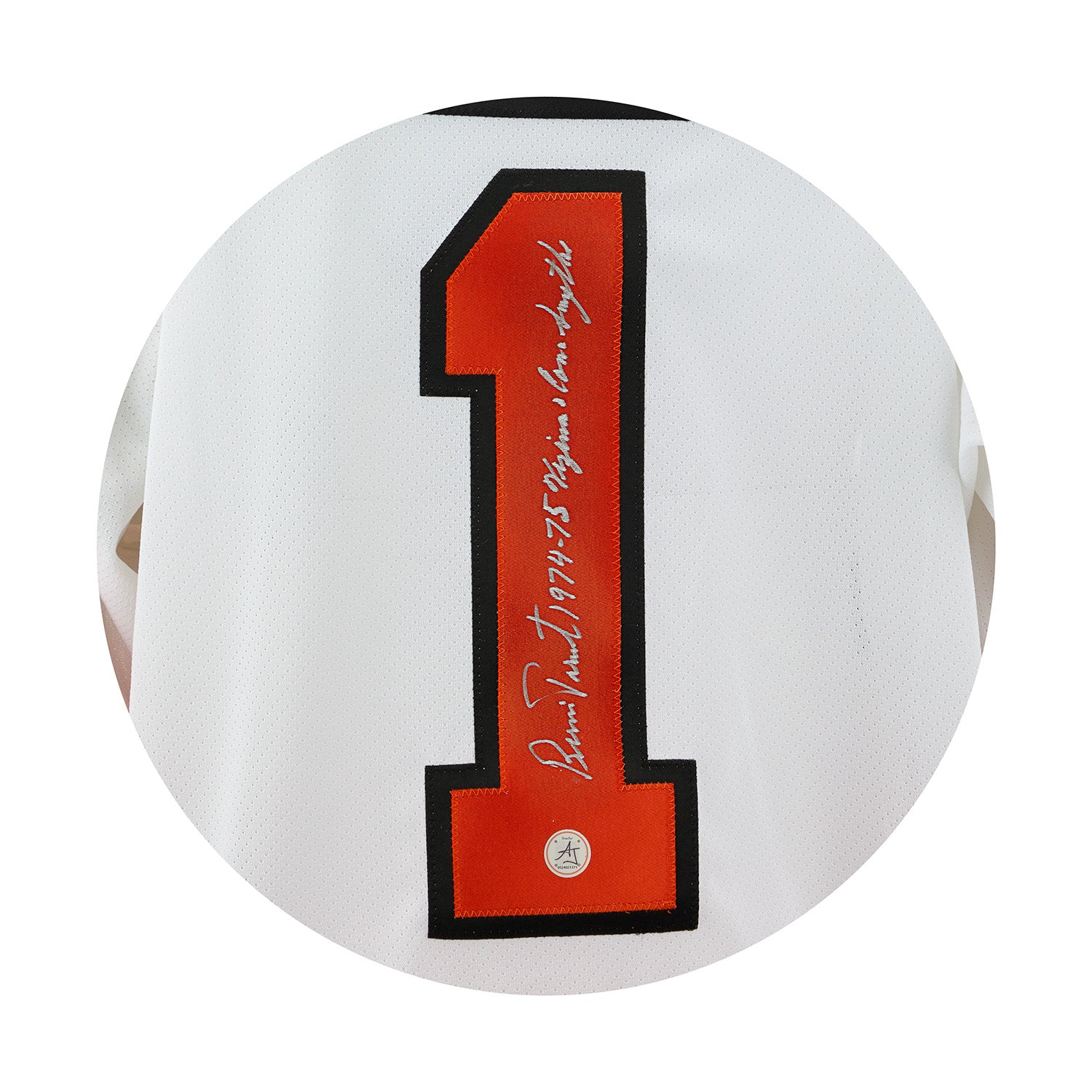 Bernie Parent Signed & Inscribed Philadelphia Flyers White Vintage CCM Jersey - Image 3