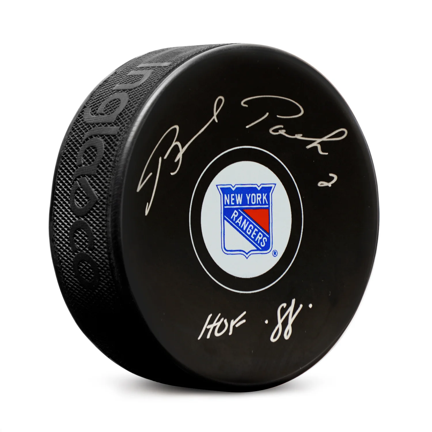 Brad Park Autographed New York Rangers Hockey Puck with HOF Note