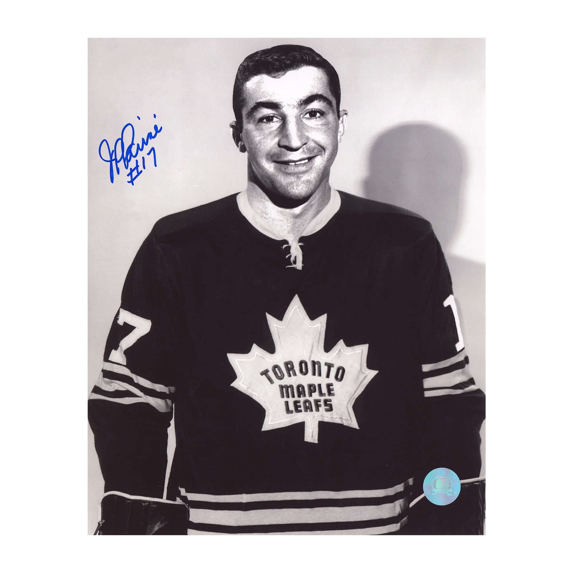 JP Parise Autographed Toronto Maple Leafs Black and White 8x10 Photo