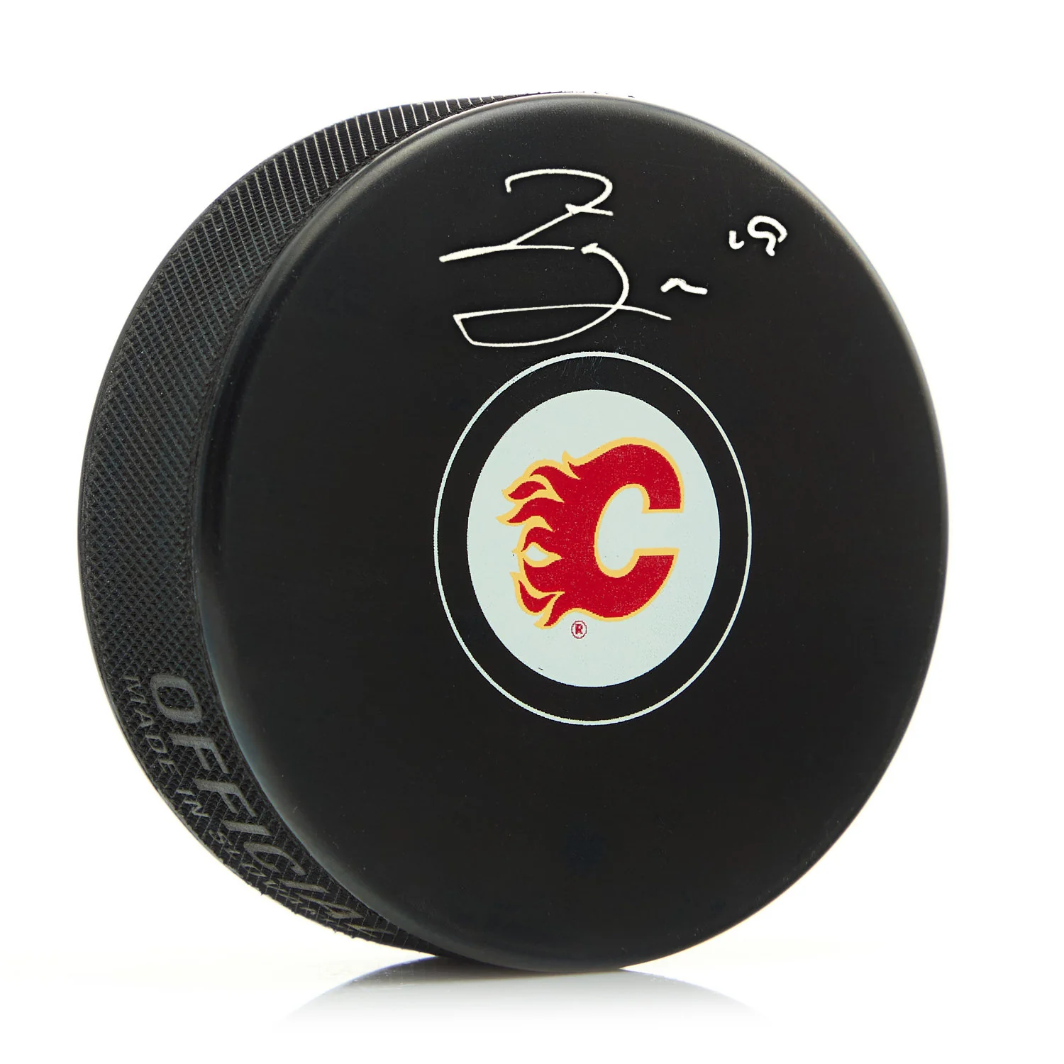 Zayne Parekh Autographed Calgary Flames Hockey Puck