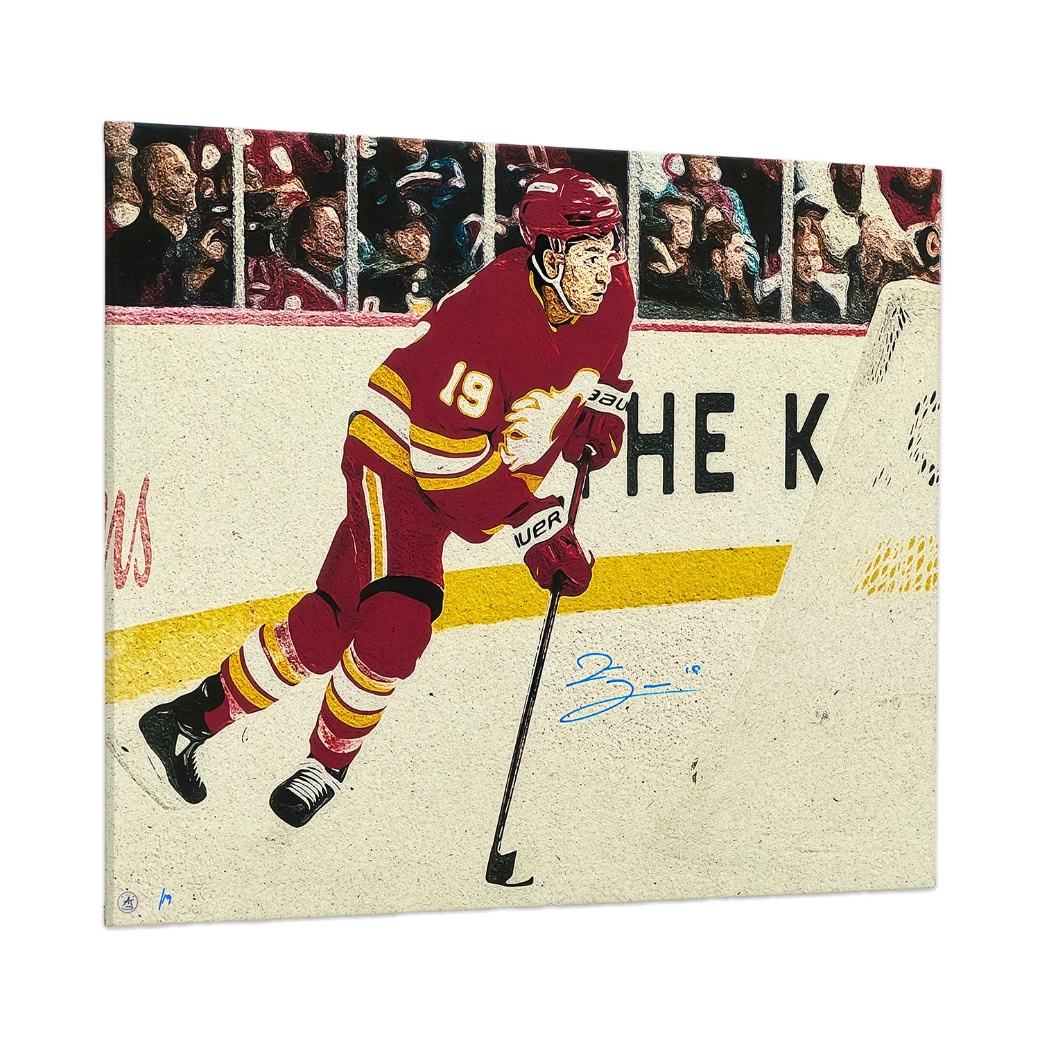 Zayne Parekh Signed Calgary Hockey Portrait 26x32 Art Canvas #/19