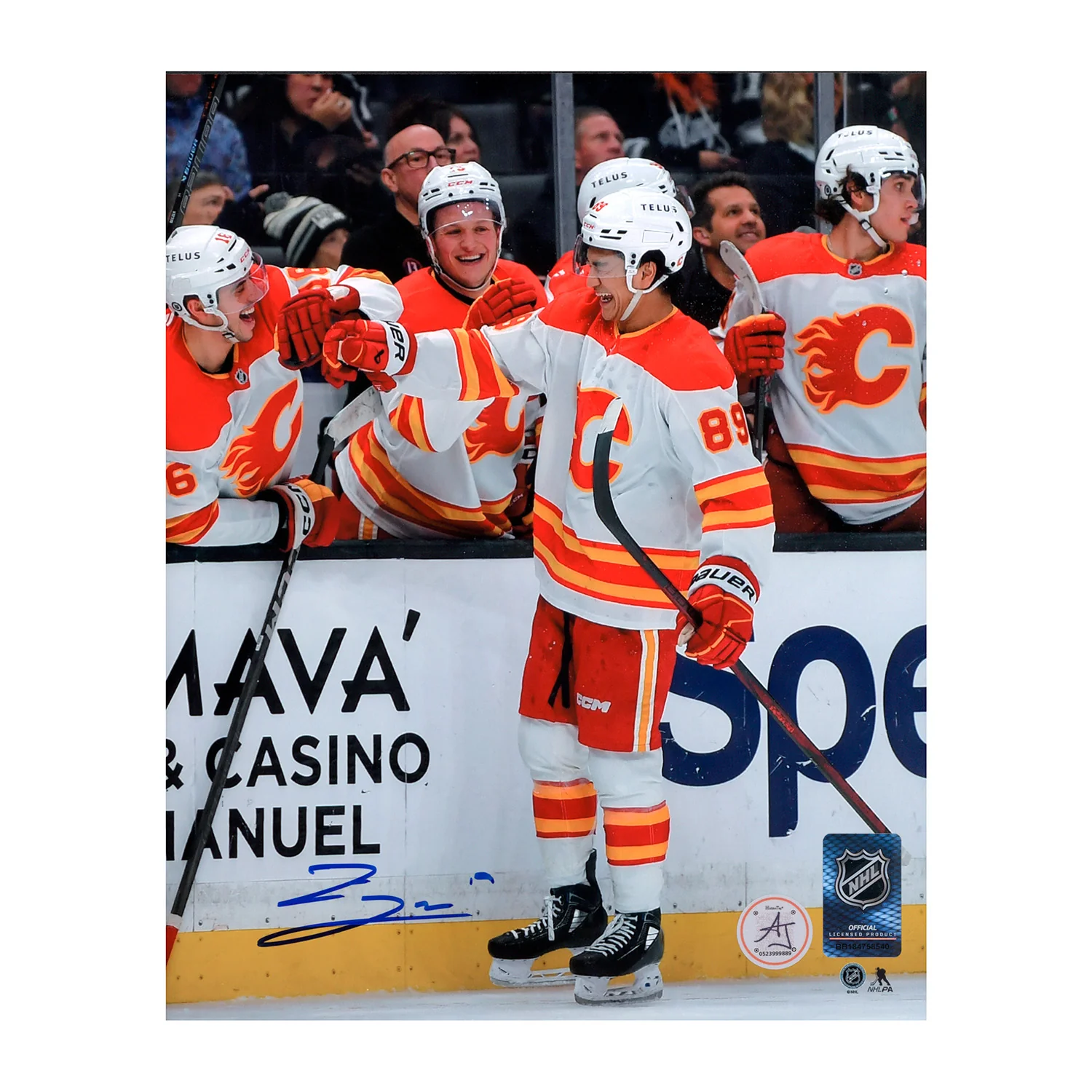 Zayne Parekh Autographed Calgary Flames 1st NHL Game 8x10 Photo
