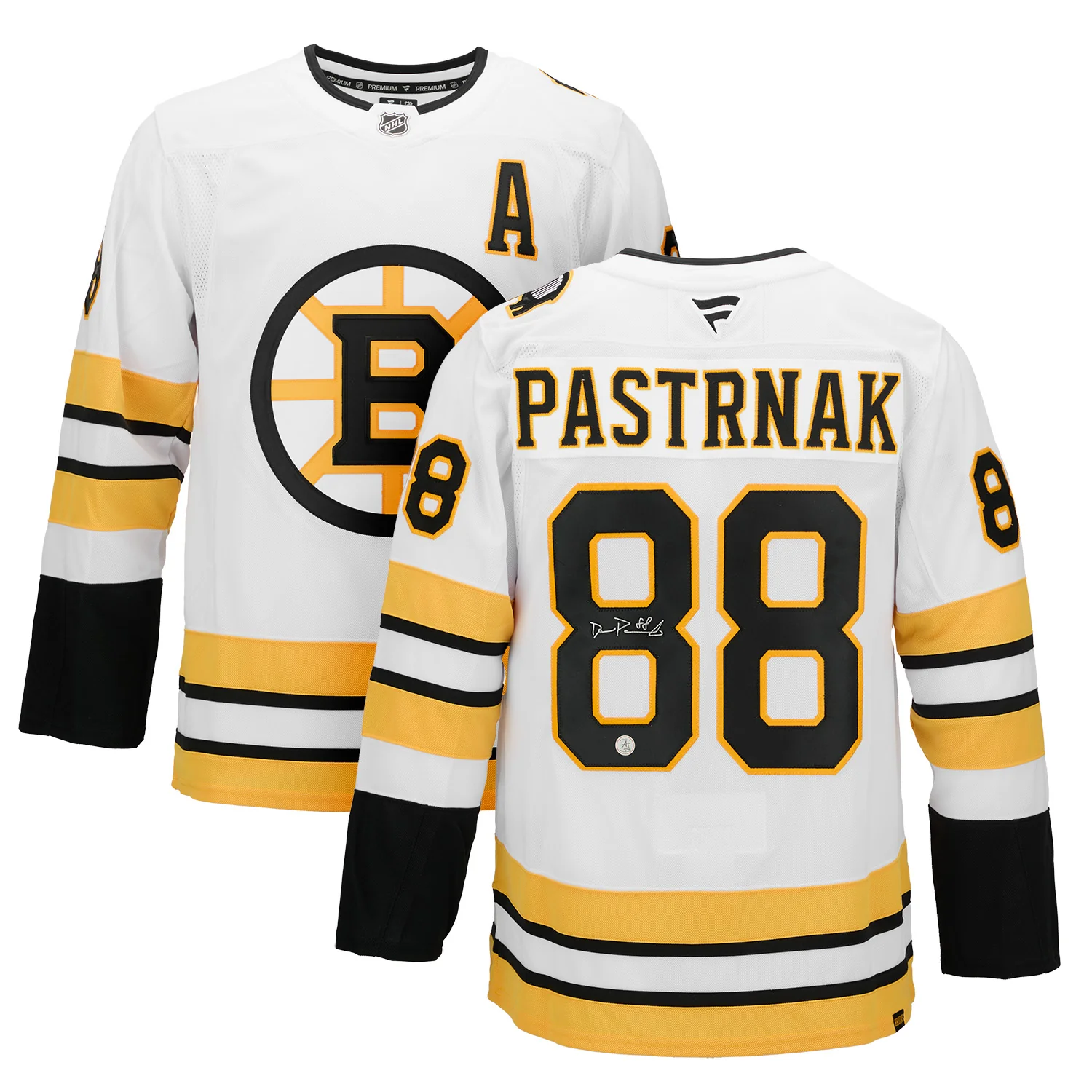 David Pastrnak Signed Boston Bruins White Fanatics Premium Jersey - Image 3