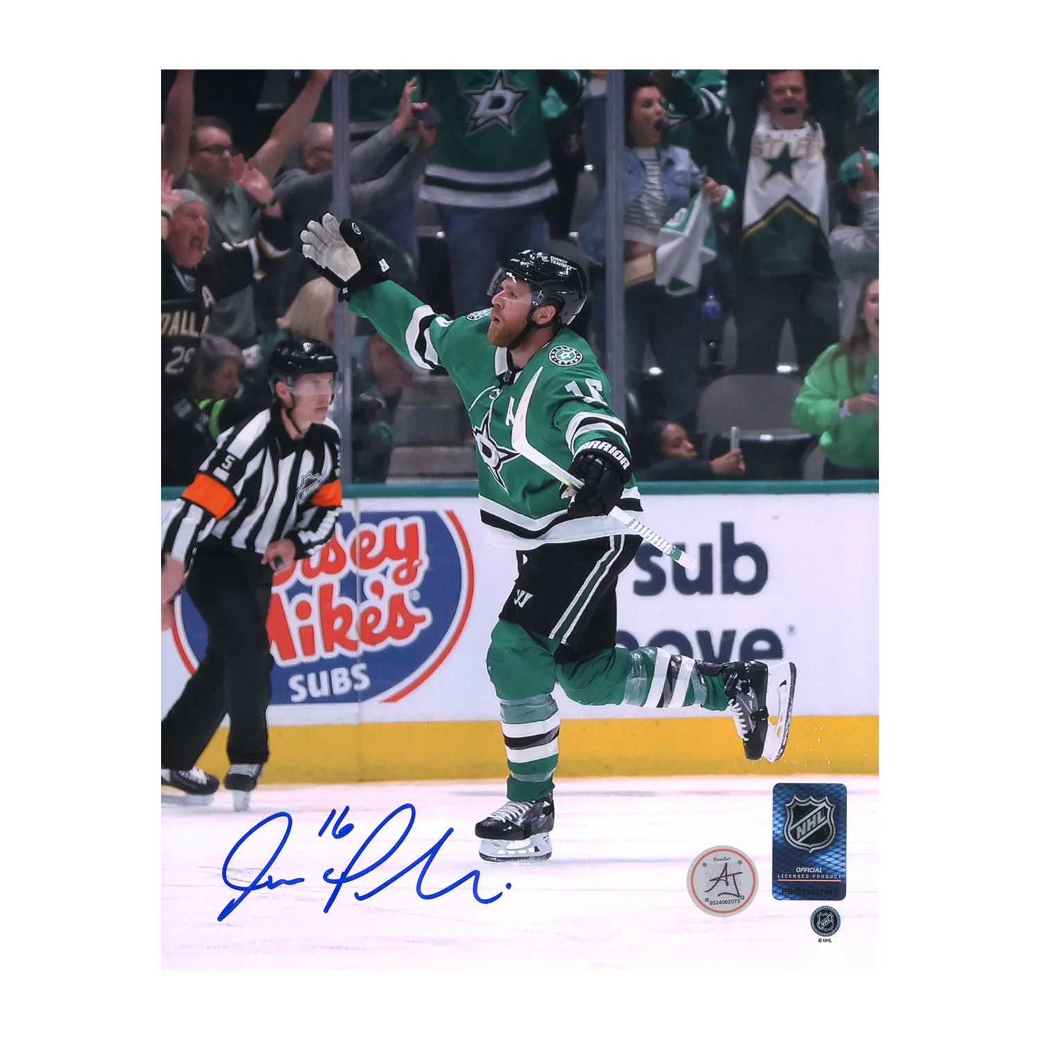 Joe Pavelski Autographed Dallas Stars Goal Celebration 8x10 Photo