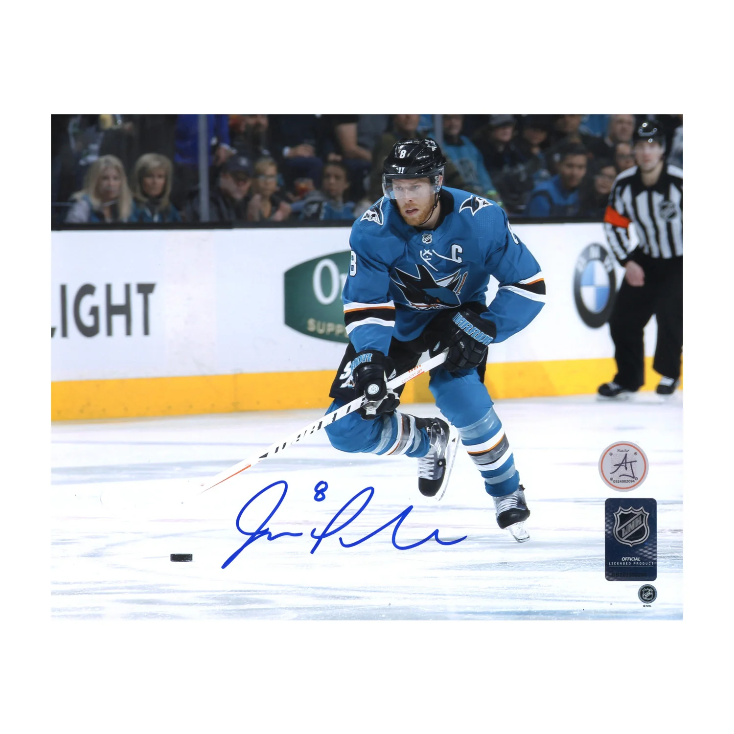 Joe Pavelski Autographed San Jose Sharks Captain 8x10 Photo