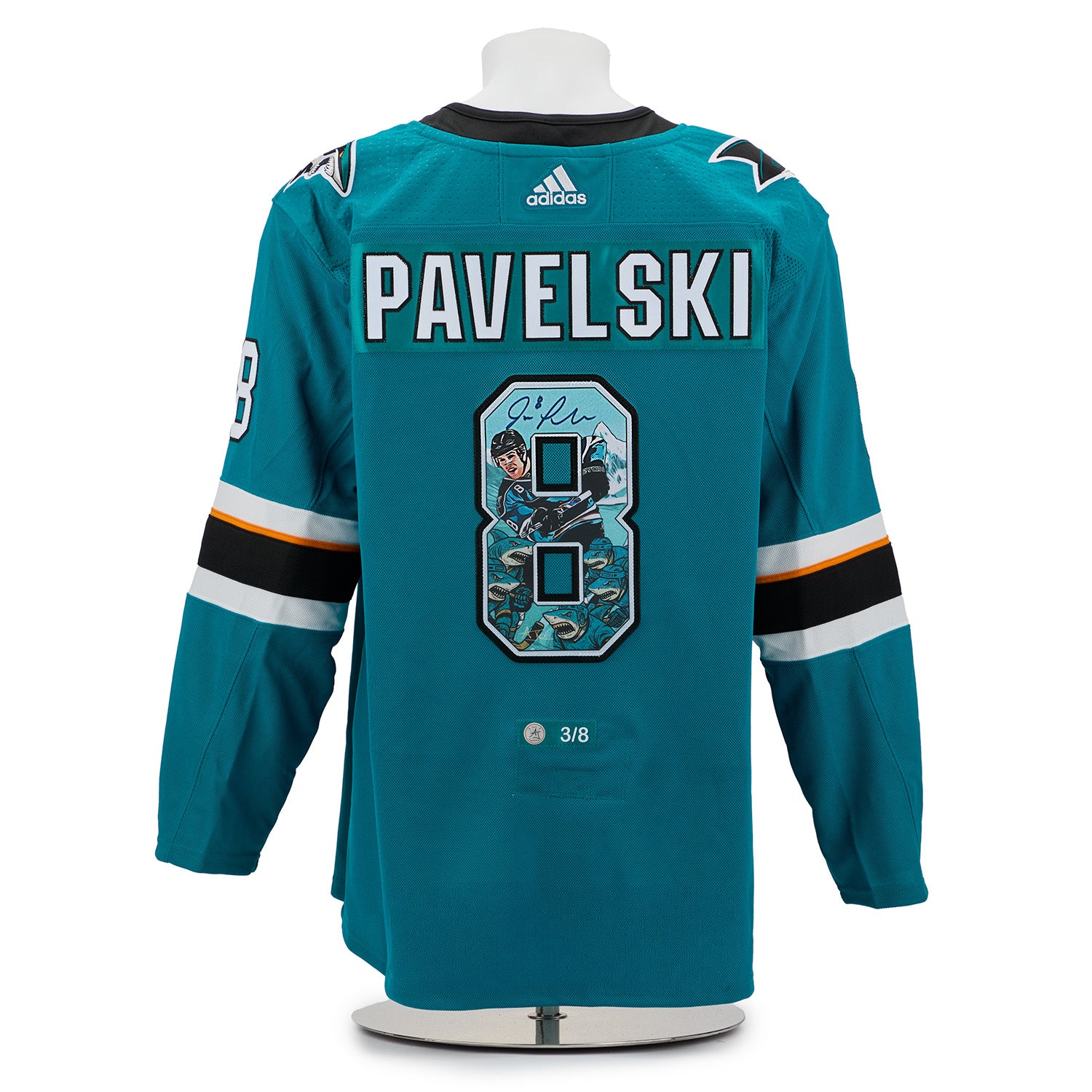 Joe Pavelski Signed San Jose Sharks Comic Book Art Jersey #3/8