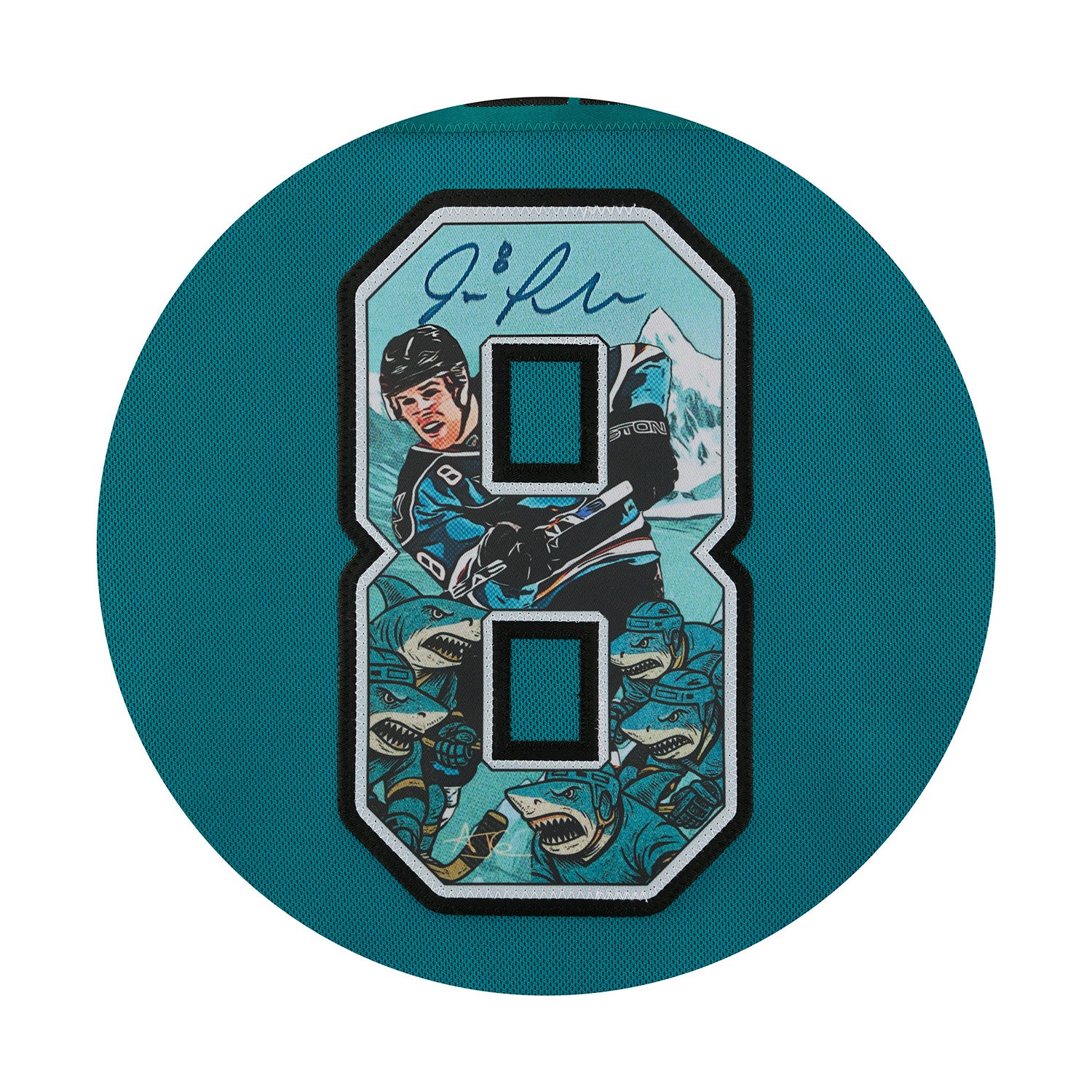 Joe Pavelski Signed San Jose Sharks Comic Book Art Jersey #3/8 - Image 3