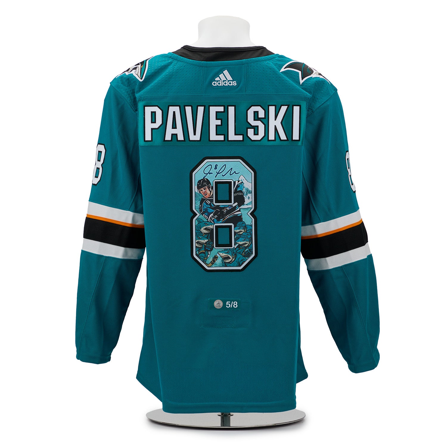 Joe Pavelski Signed San Jose Sharks Comic Book Art Jersey #5/8