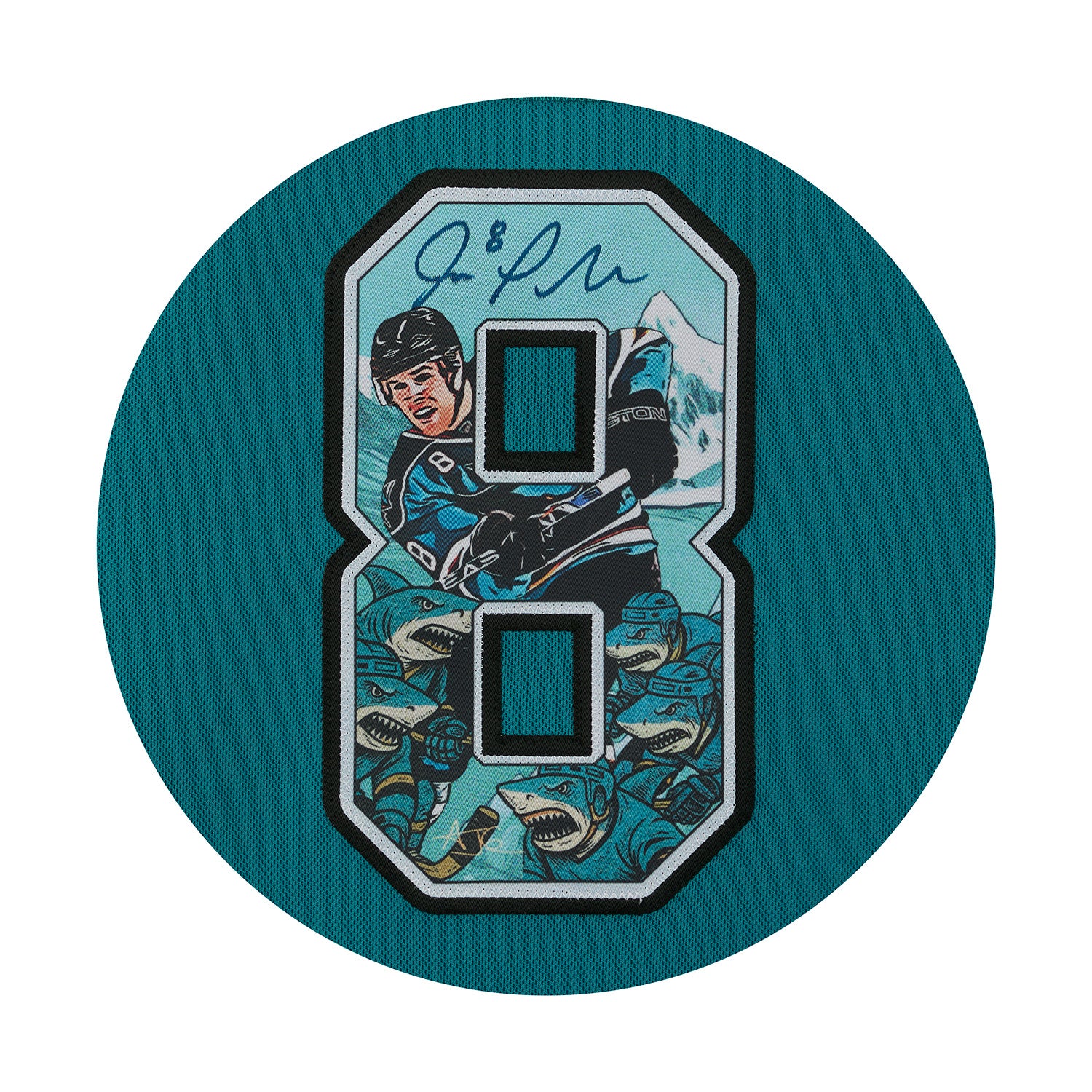 Joe Pavelski Signed San Jose Sharks Comic Book Art Jersey #5/8 - Image 3