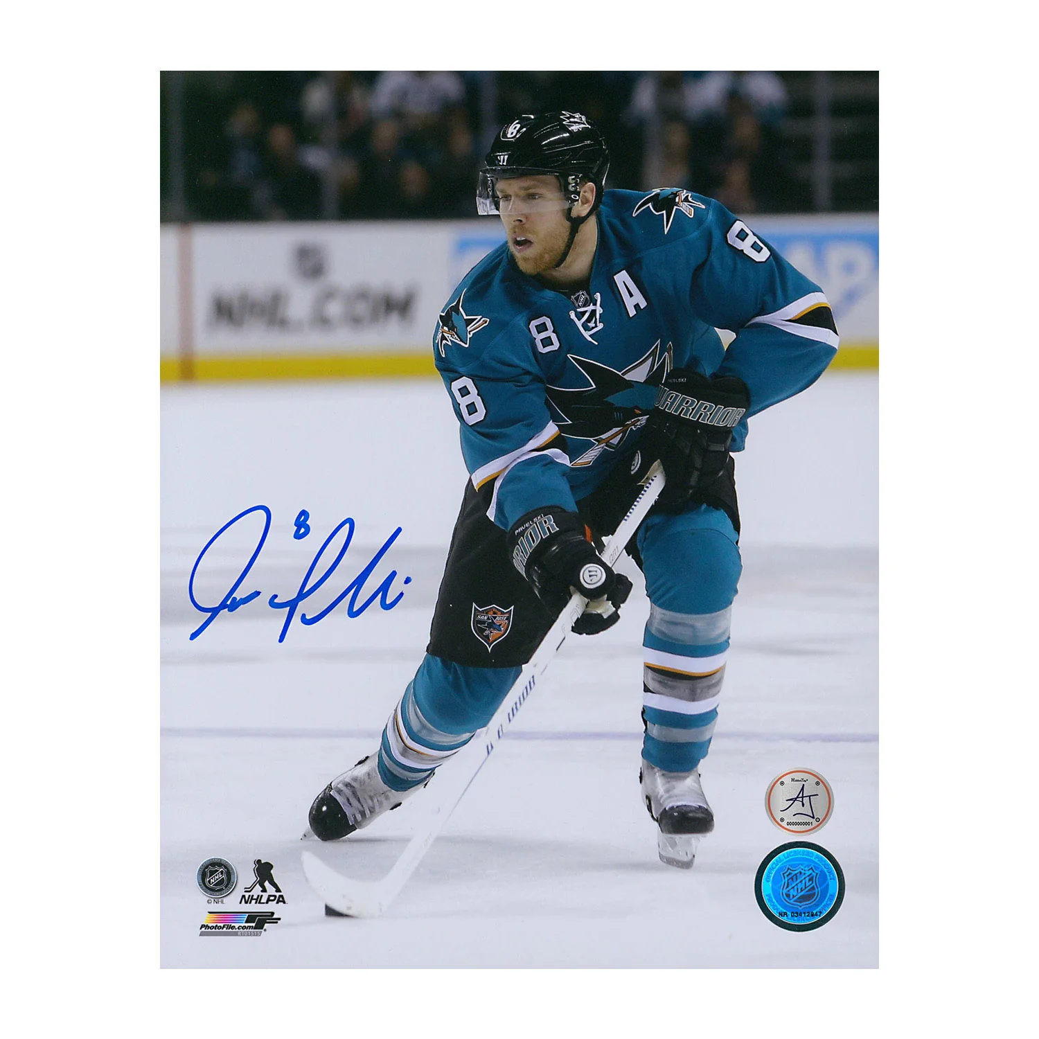 Joe Pavelski Autographed San Jose Sharks Hockey 8x10 Photo
