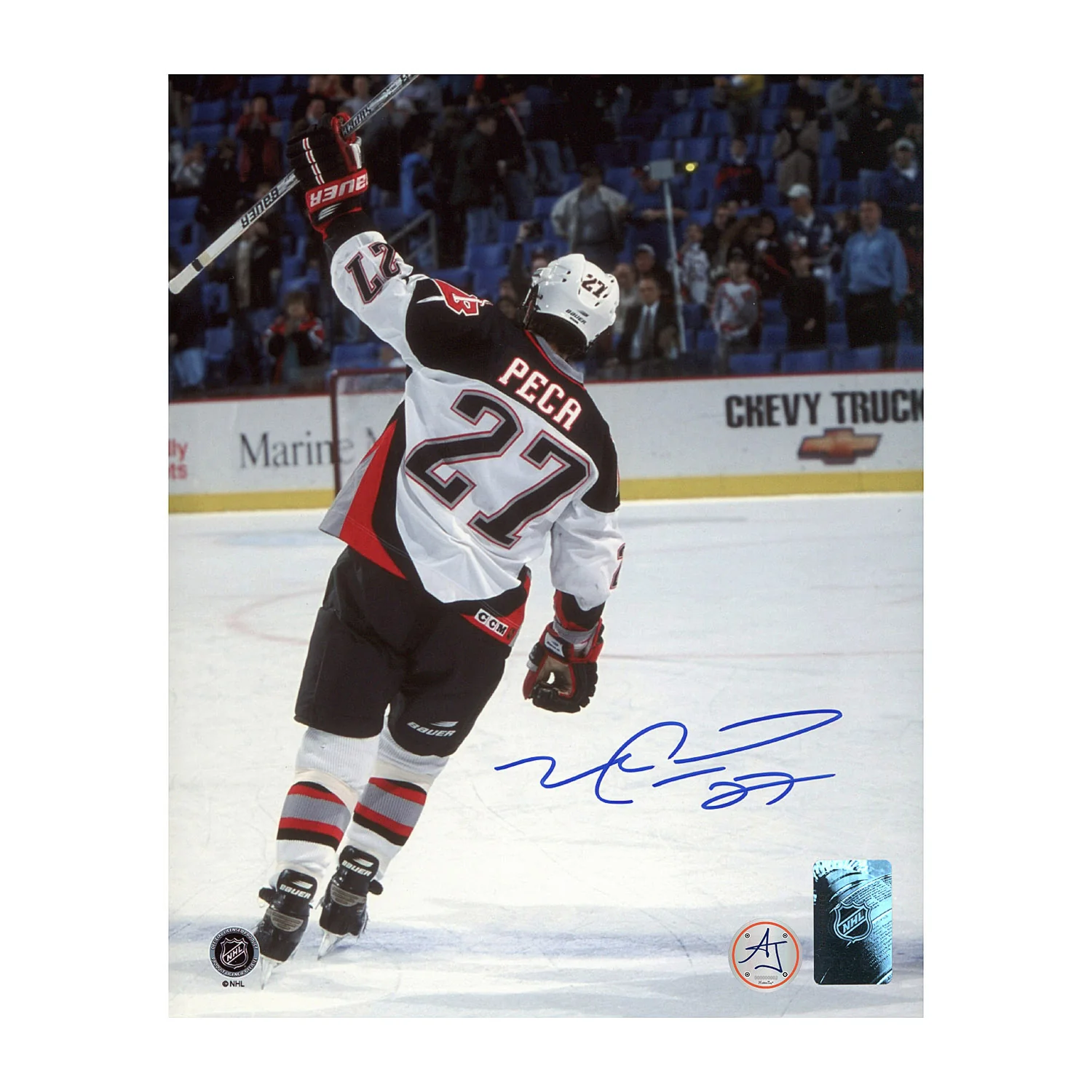 Mike Peca Autographed Buffalo Sabres Final Game Farewell 8x10 Photo