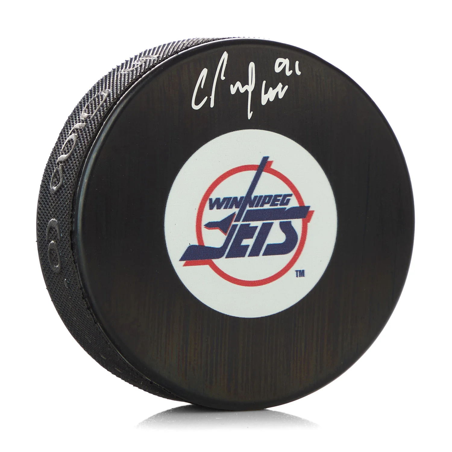 Cole Perfetti Signed Winnipeg Jets Retro Logo Puck