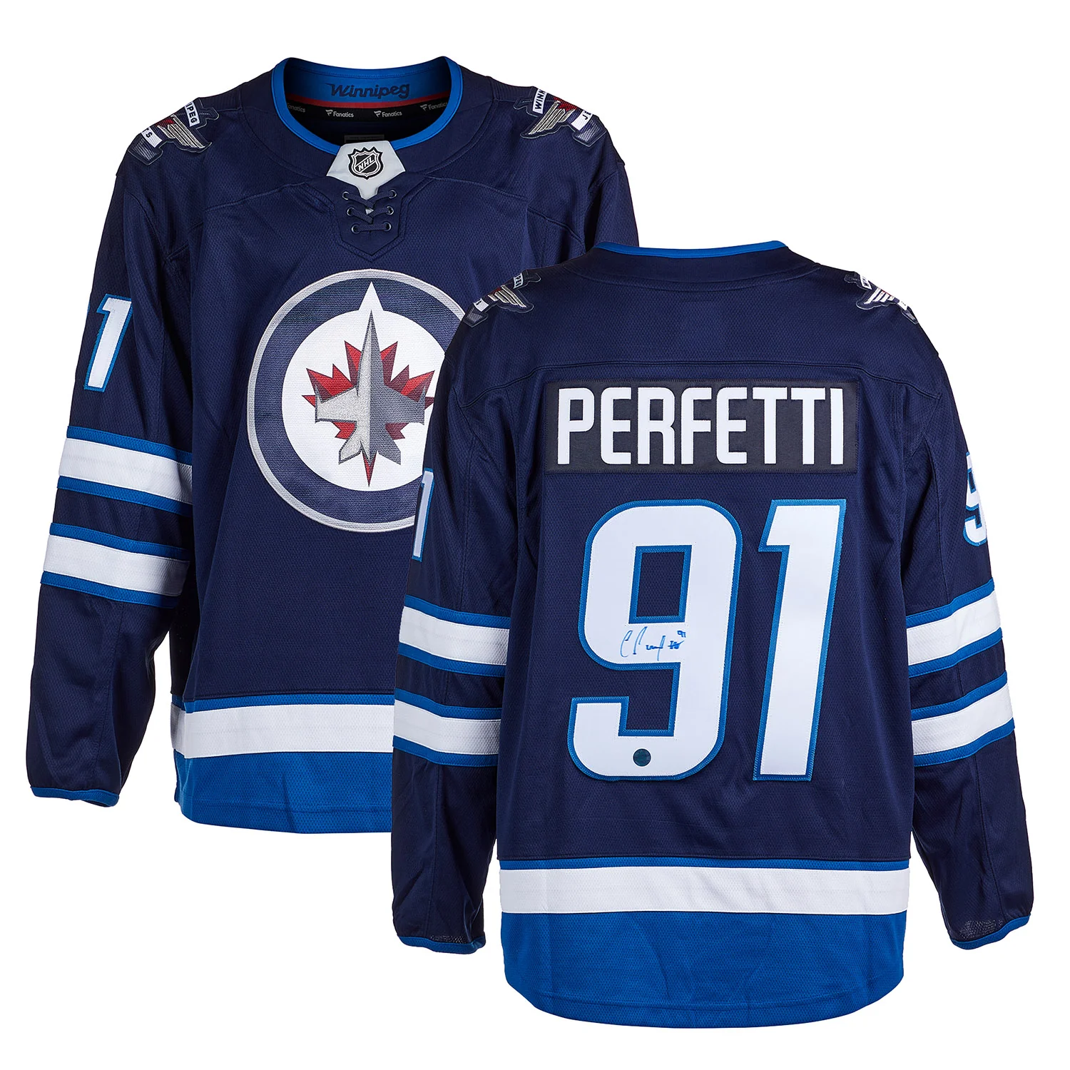 Cole Perfetti Autographed Winnipeg Jets Fanatics Breakaway Jersey - Image 3