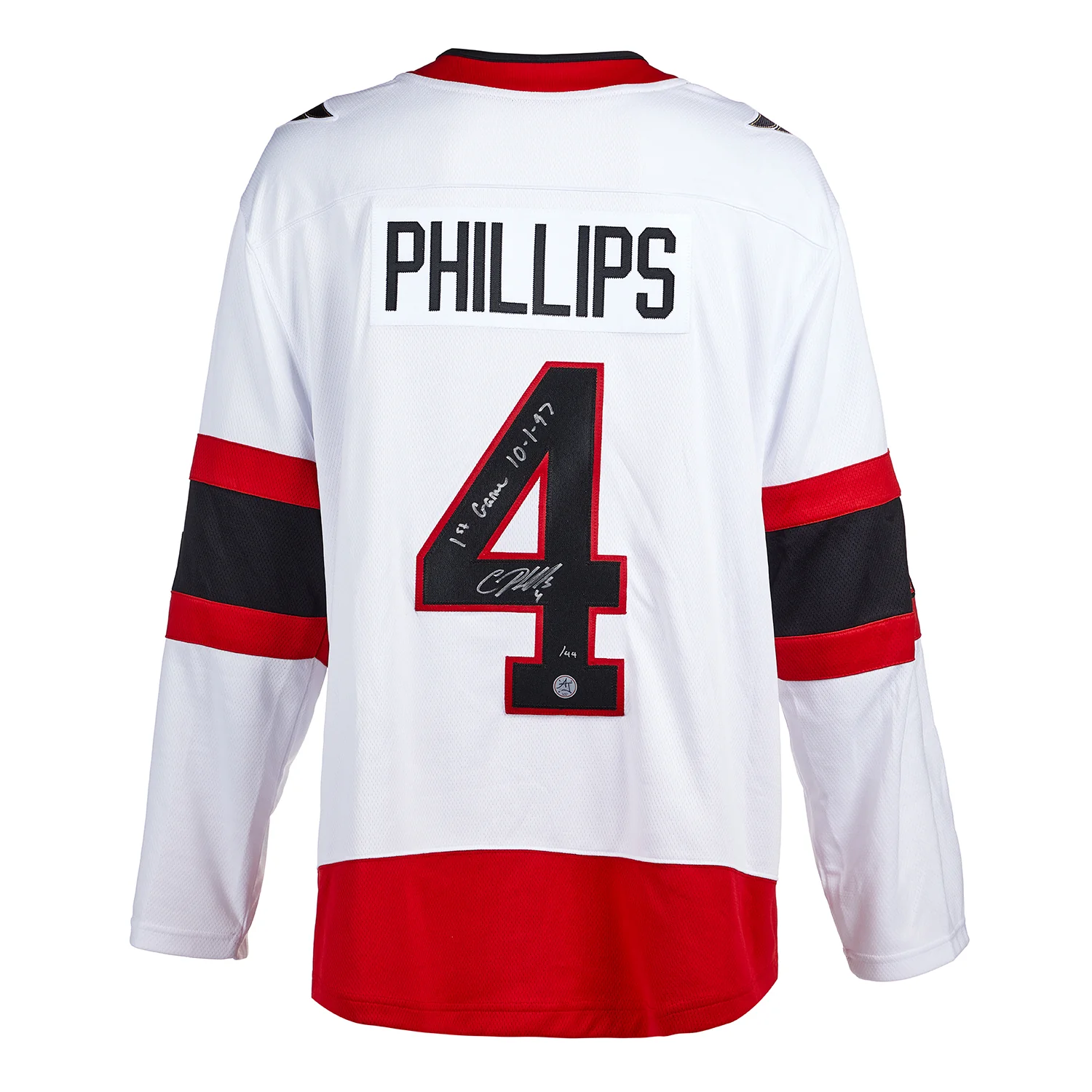 Chris Phillips Ottawa Senators Signed & Dated 1st Game Fanatics Jersey #/44