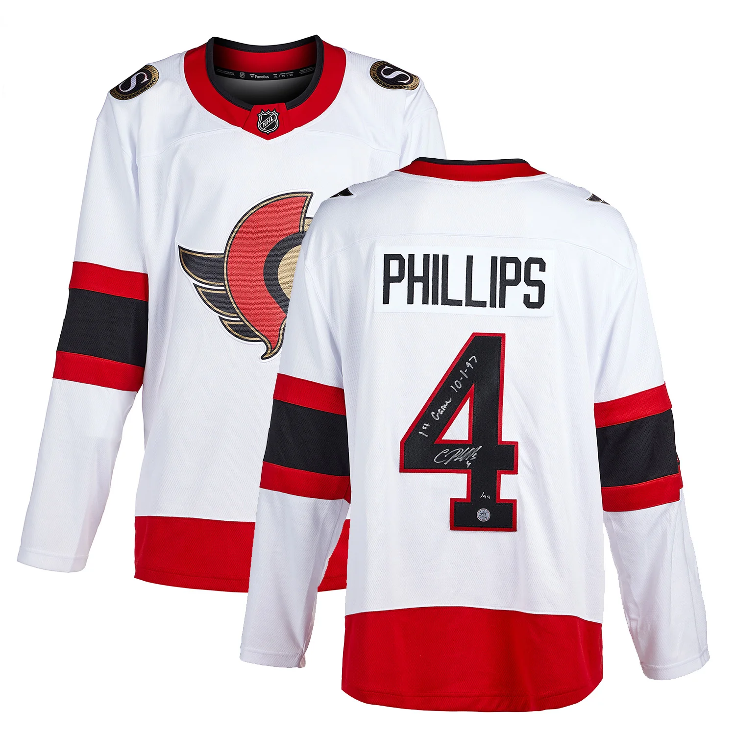 Chris Phillips Ottawa Senators Signed & Dated 1st Game Fanatics Jersey #/44 - Image 3