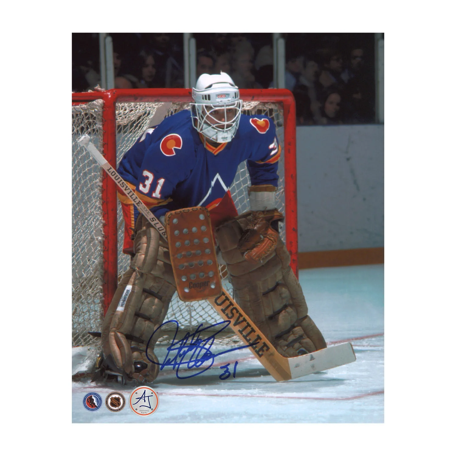 Michel Plasse Colorado Rockies Autographed Goalie 8x10 Photo