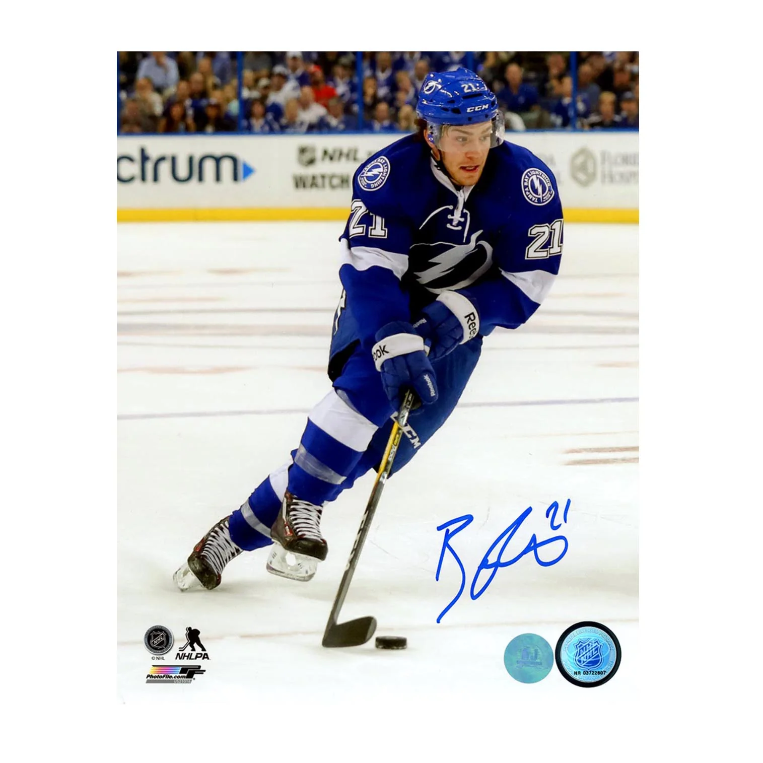 Brayden Point Autographed Tampa Bay Lightning Hockey 8x10 Photo