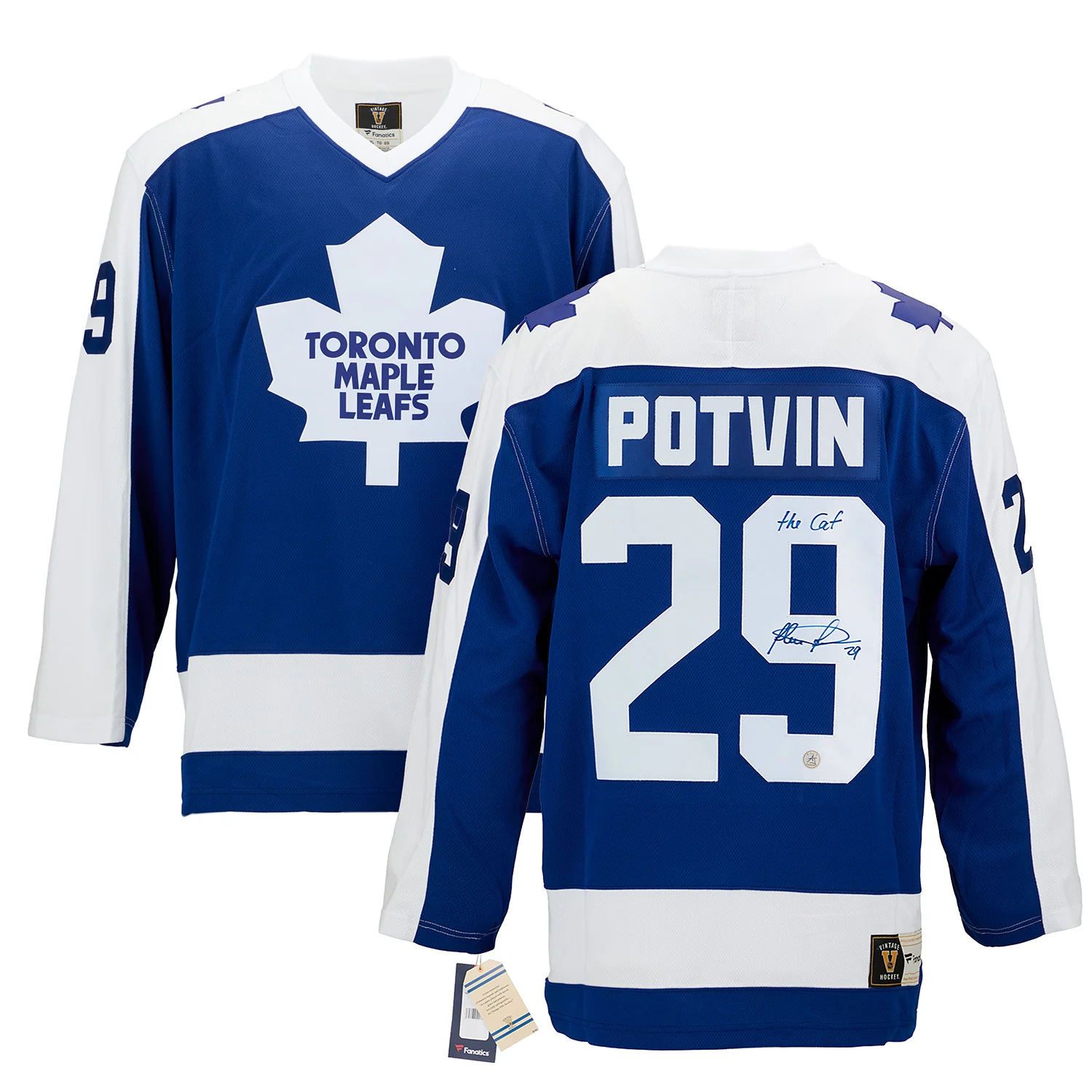Felix Potvin Signed & Inscribed Toronto Maple Leafs Fanatics Throwback Jersey - Image 3