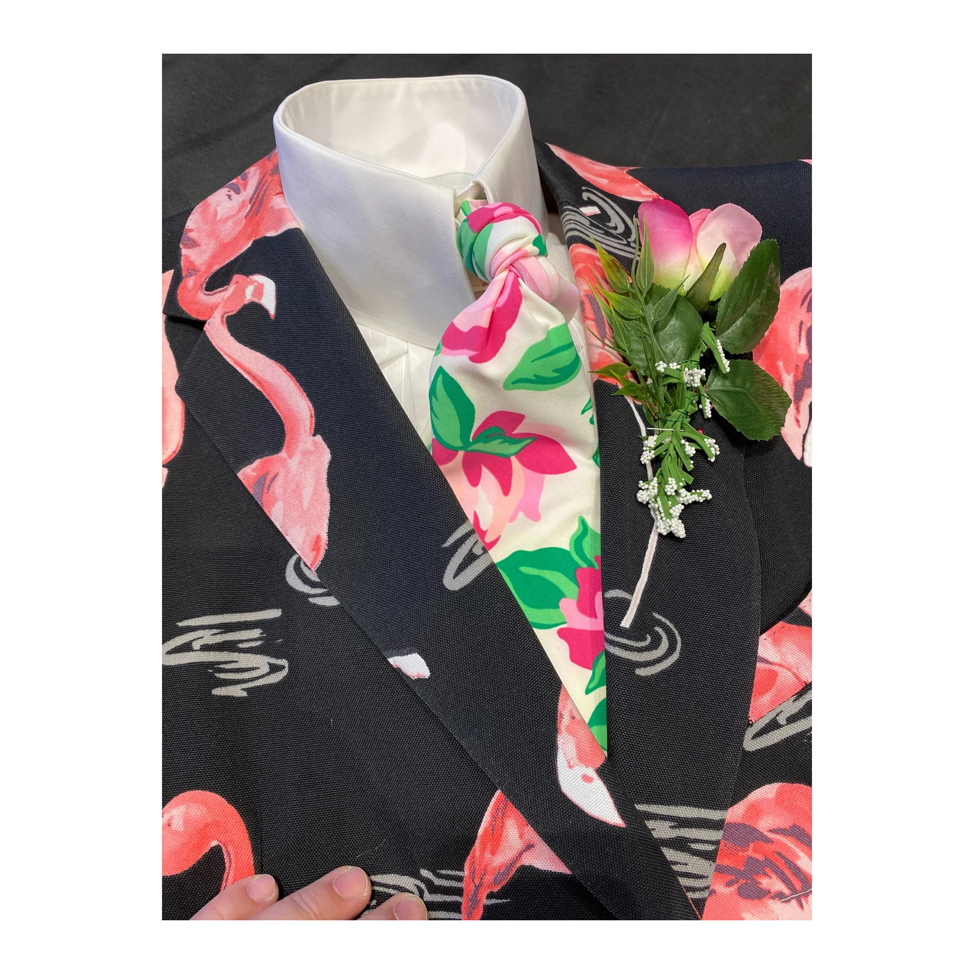 Don Cherry Flamingo Print On Air Worn Jacket Ensemble - Image 3