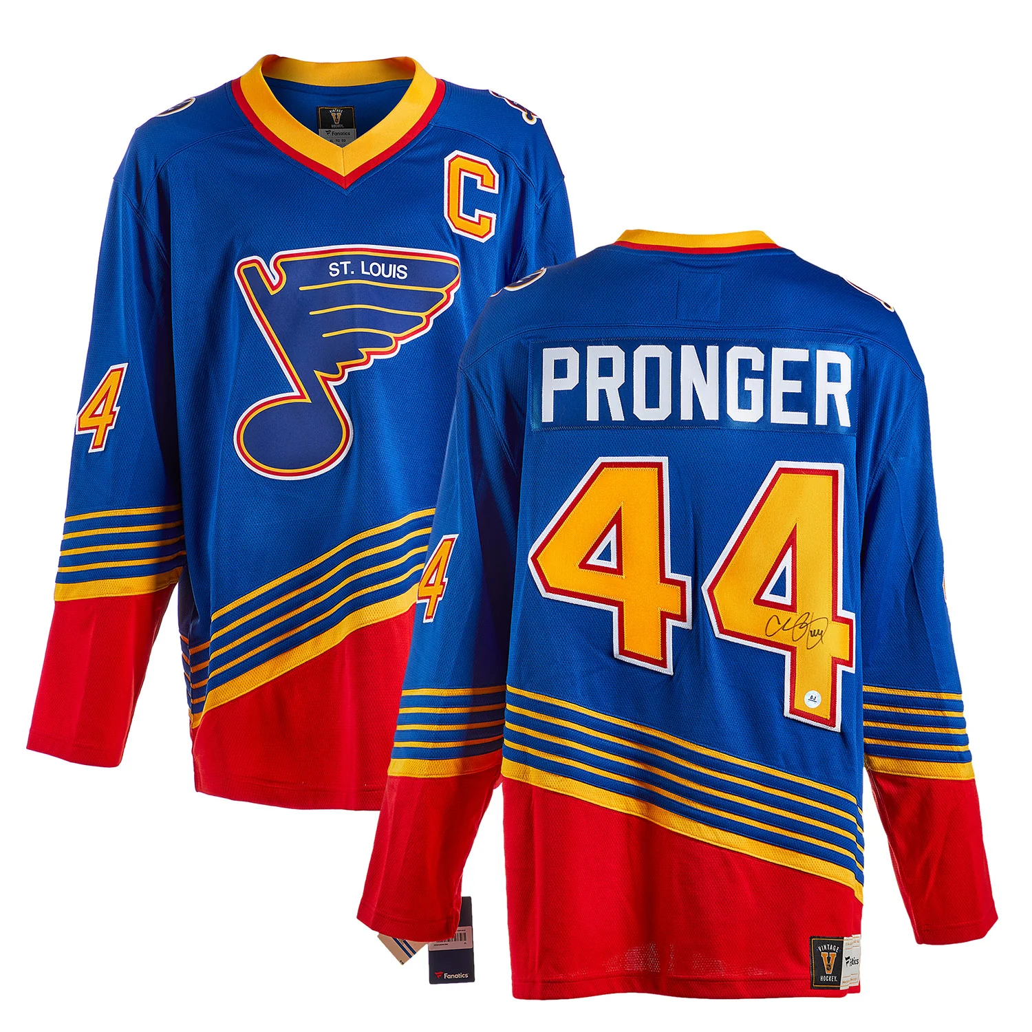 Chris Pronger Autographed St Louis Blues Fanatics Throwback Jersey - Image 3