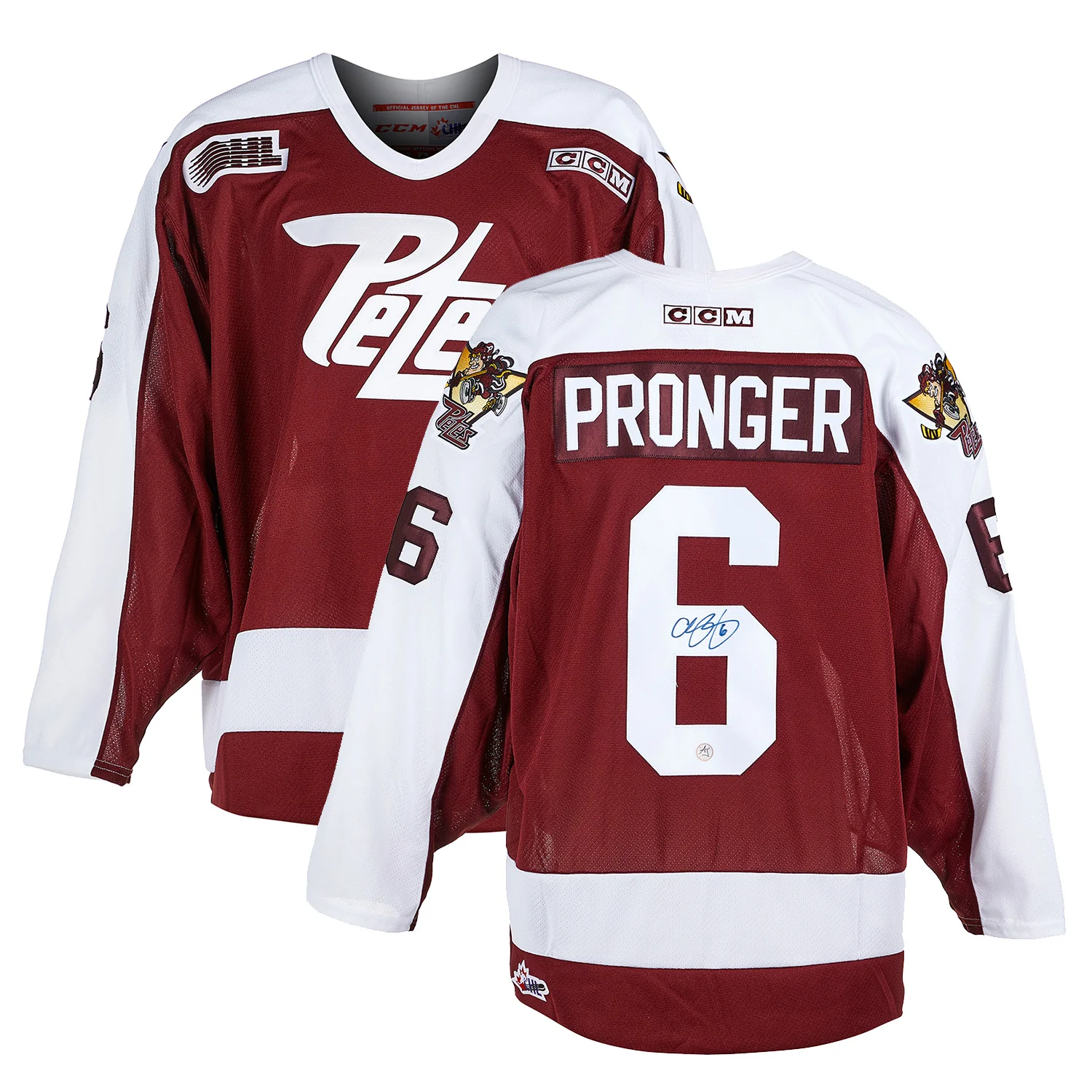 Chris Pronger Autographed Peterborough Petes Retro CCM Jersey - Image 3