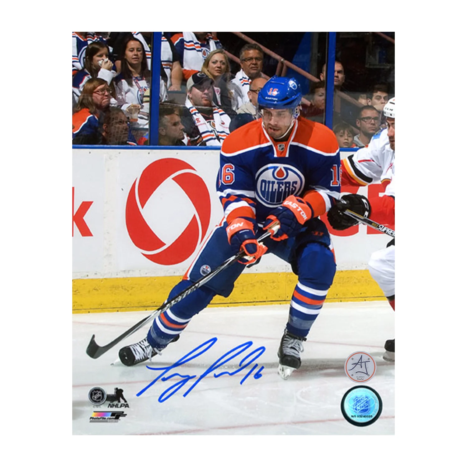 Teddy Purcell Autographed Edmonton Oilers Hockey 8x10 Photo