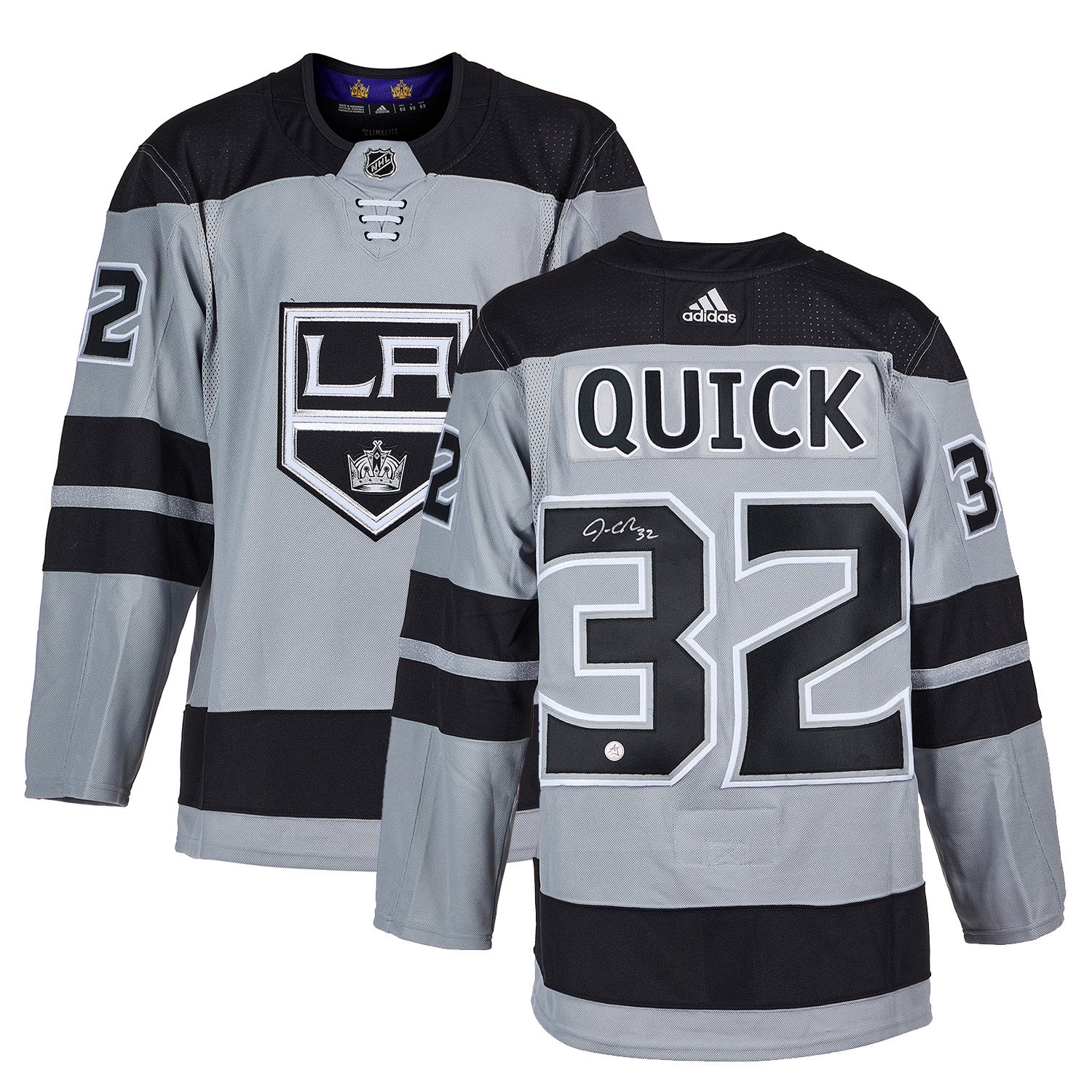 Jonathan Quick Signed Los Angeles Kings Alternate adidas Jersey - Image 3